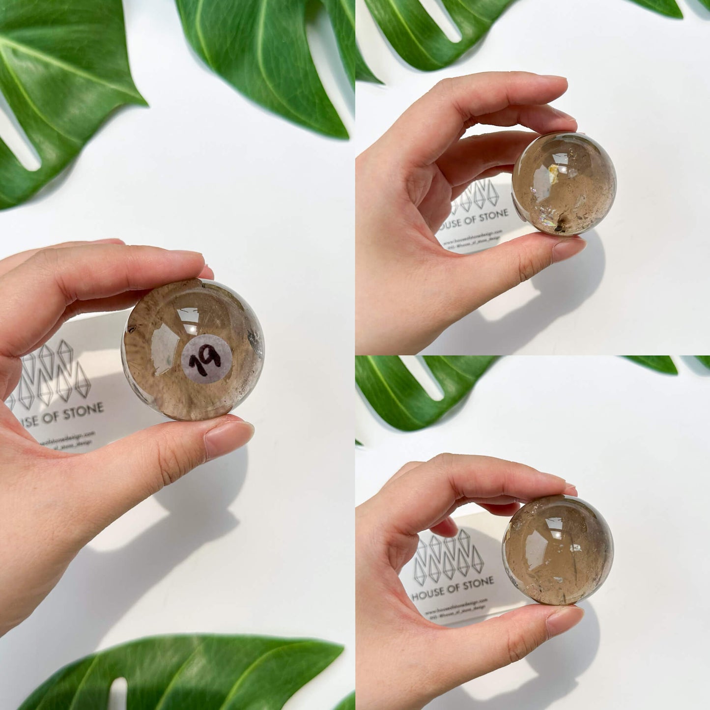 Natural Brazil Smoky Quartz Sphere/Rainbow Smoky Quartz Crystal Sphere/Rare Smoky Quartz Ball/Root Chakra Healing