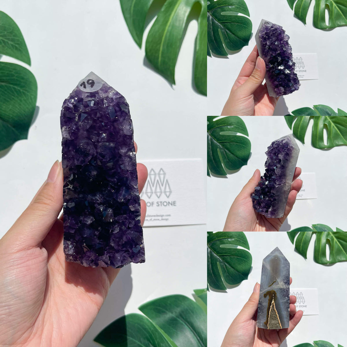 Natural Raw Amethyst Point Tower/Amethyst Cluster Rainbow Crystal Tower/Druzy Amethyst Geode Tower/Meditation Tool/Crown Chakra Healing/AAA