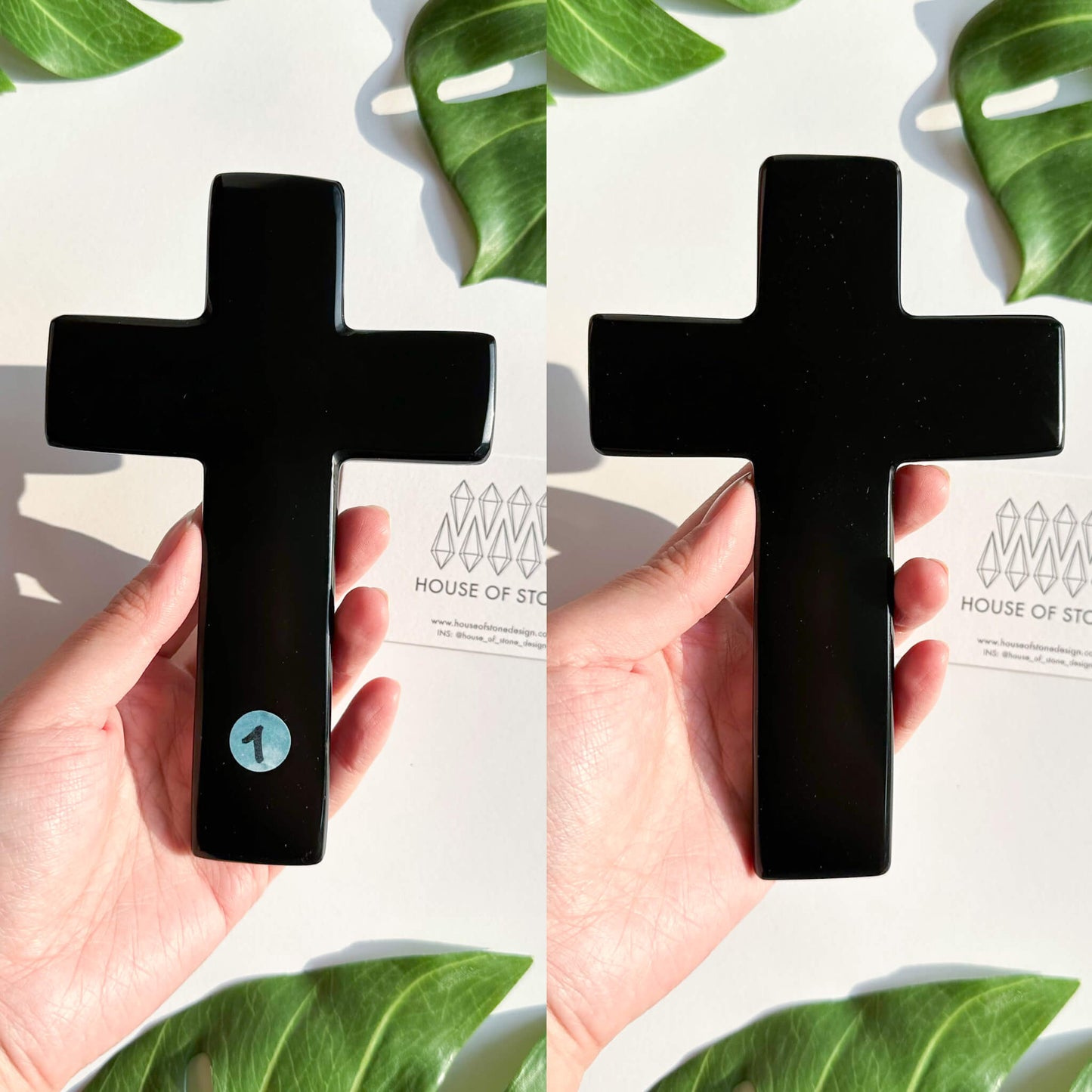 Natural Black Obsidian Cross/Large Hand carved Black Obsidian Cross/Gemstone Obsidian Cross/Crystal Cross/Root Chakra Healing/Altar Tools