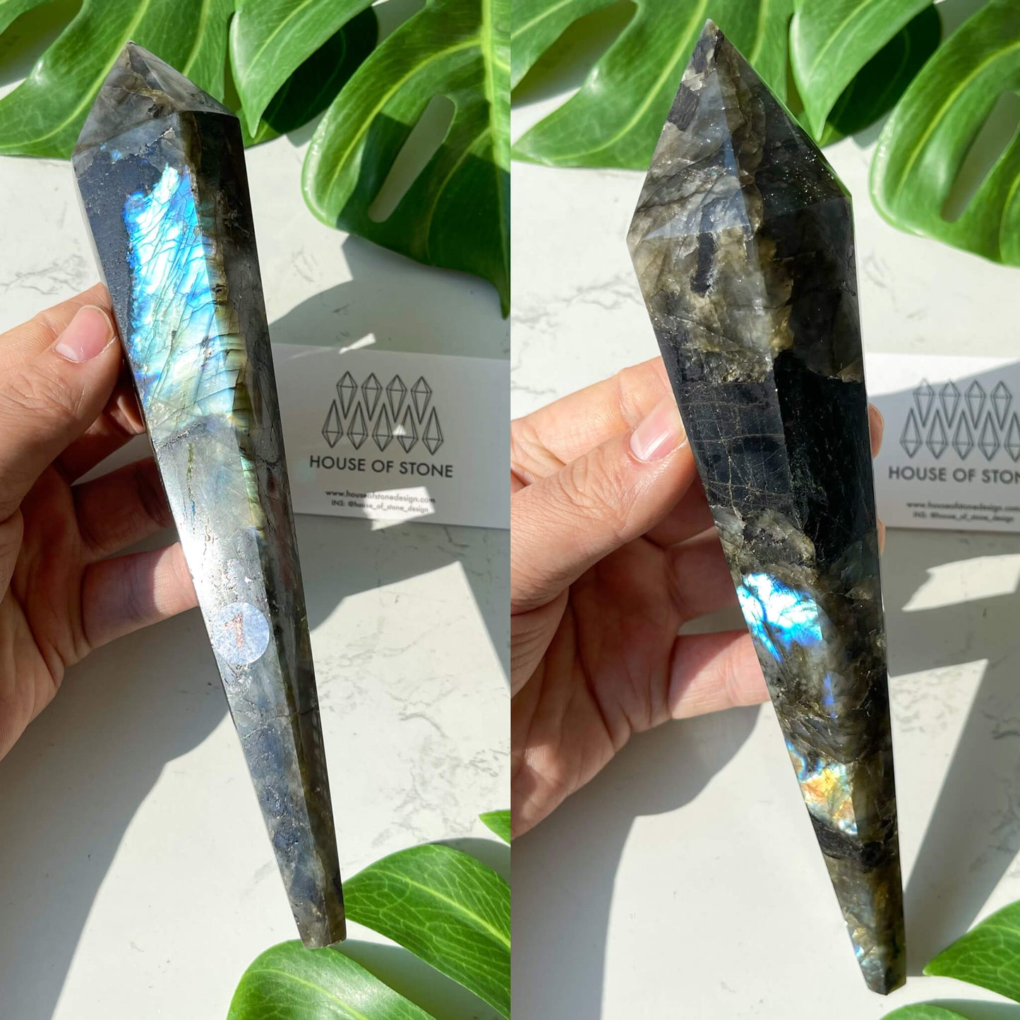 Natural Labradorite Wand/Rainbow Labradorite Crystal Point Wand/Labradorite Crystal Handle/Labradorite Stem/Wedding Bouquet Handle/Chakra Healing/AAA