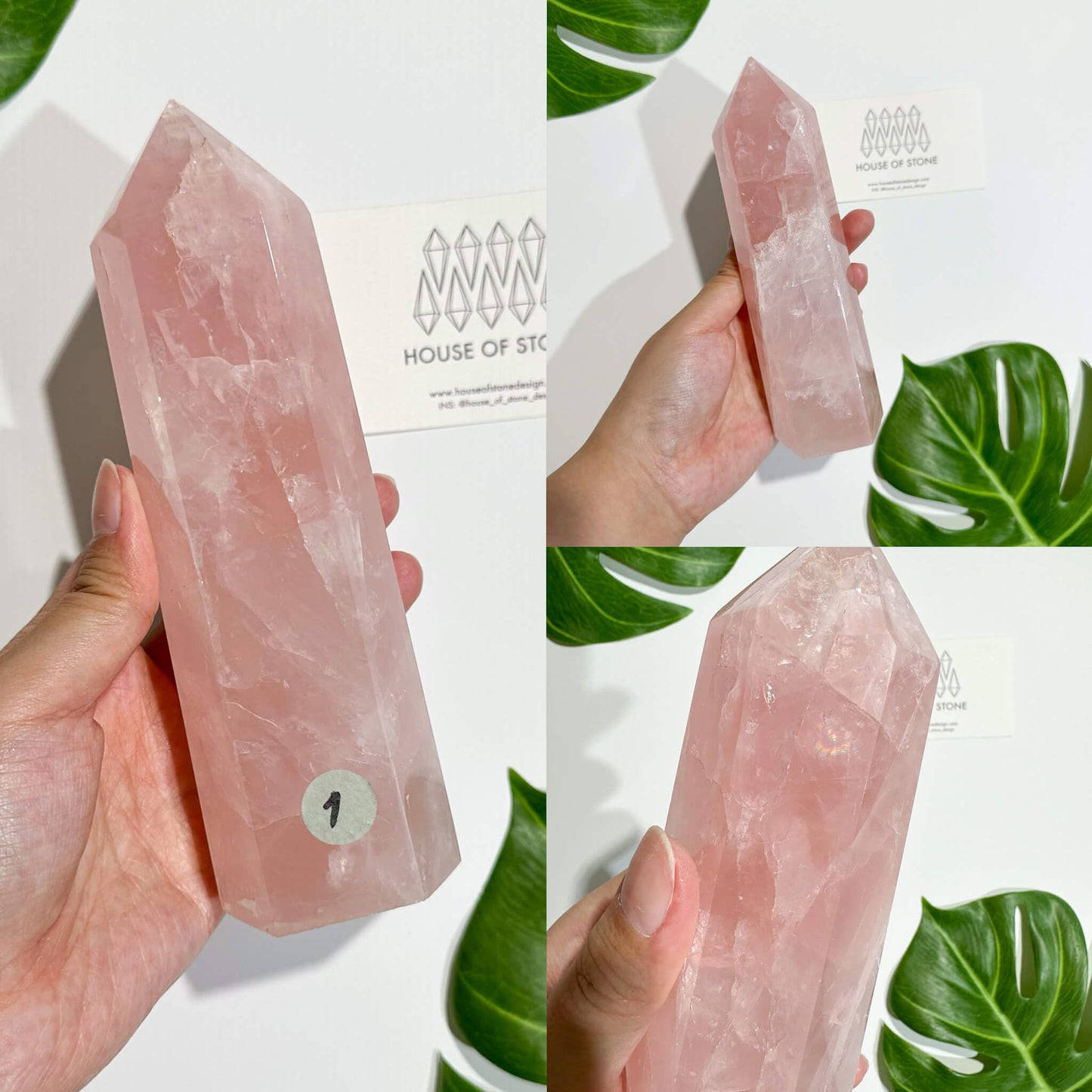 Natural Large Rose Quartz Tower/Rose Quartz Crystal Point Tower Wand/Juicy Rose Quartz Obelisk/Heart Chakra Healing/AAA