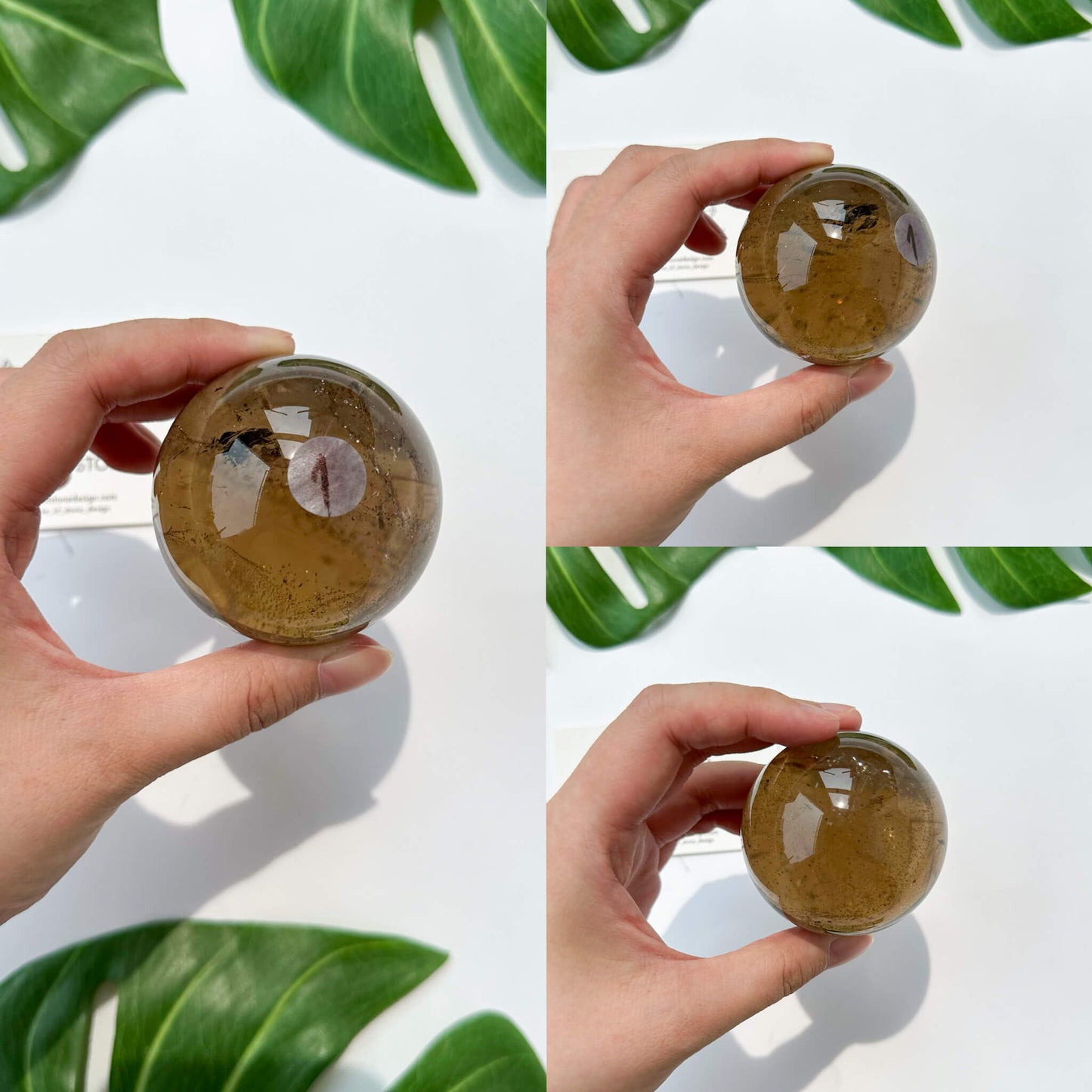 Natural Brazil Smoky Quartz Sphere/Rainbow Smoky Quartz Crystal Sphere/Rare Smoky Quartz Ball/Root Chakra Healing
