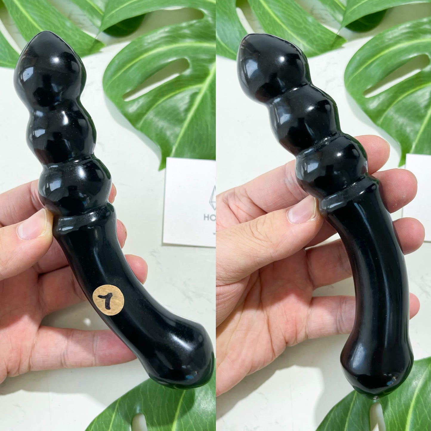 Natural Black Obsidian Massage Wand/Gemstone Crystal Yoni Wand/Root Chakra Healing/Self-love Healing Crystal Wand