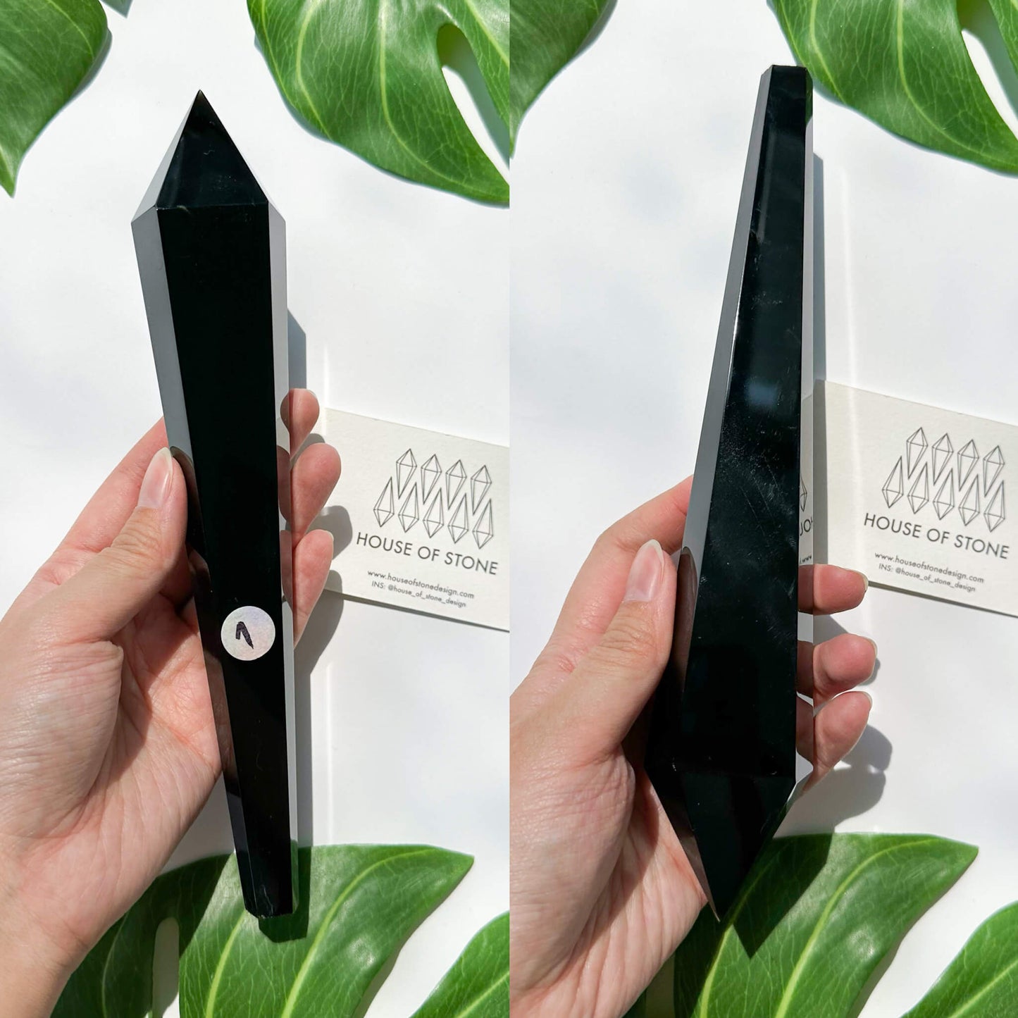 Natural Black Obsidian Wand/High Quality Black Obsidian Point Wand/Crystal Gemstone Obsidian Wand Handle/Obsidian Stem/Root Chakra Healing/AAA