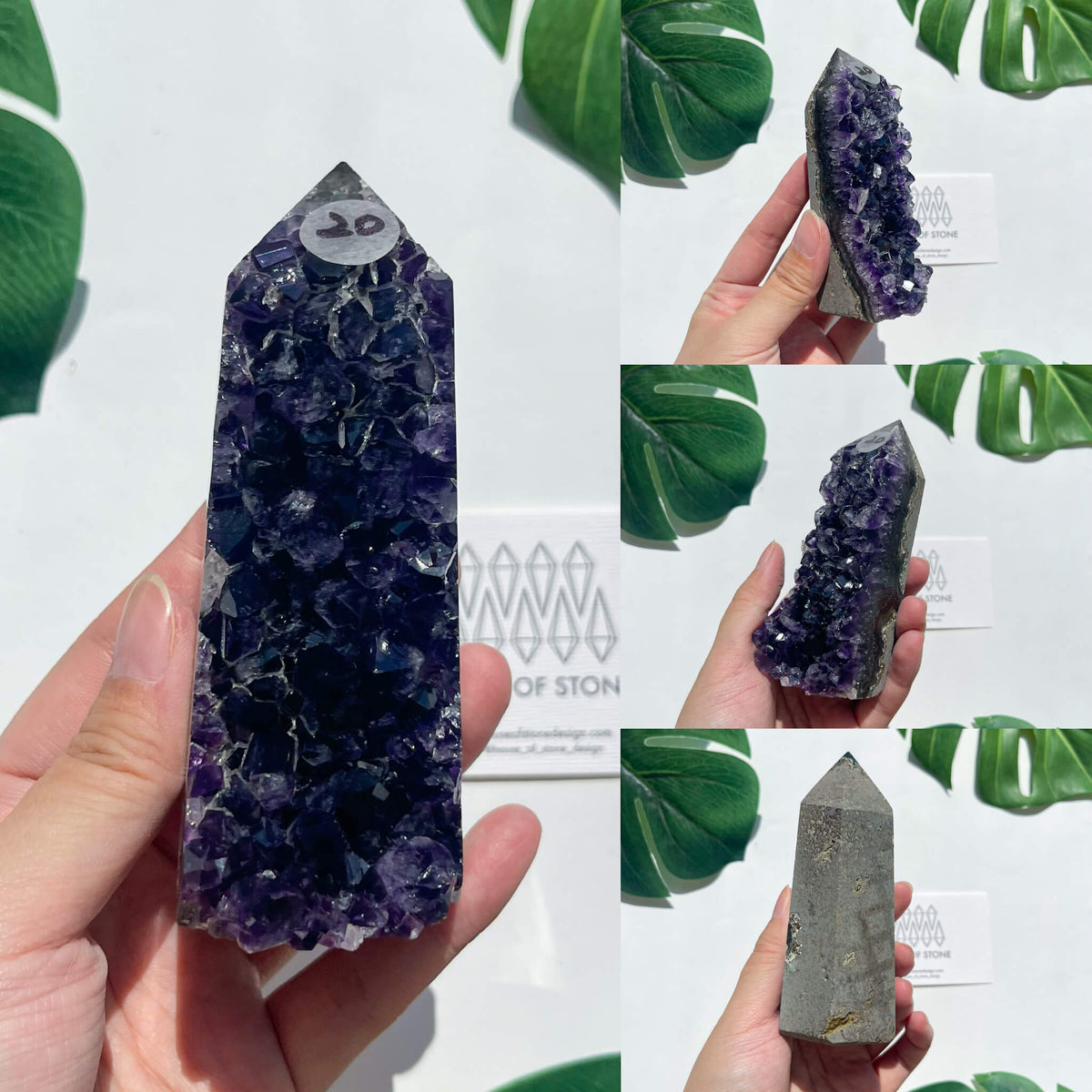 Natural Raw Amethyst Point Tower/Amethyst Cluster Rainbow Crystal Tower/Druzy Amethyst Geode Tower/Meditation Tool/Crown Chakra Healing/AAA