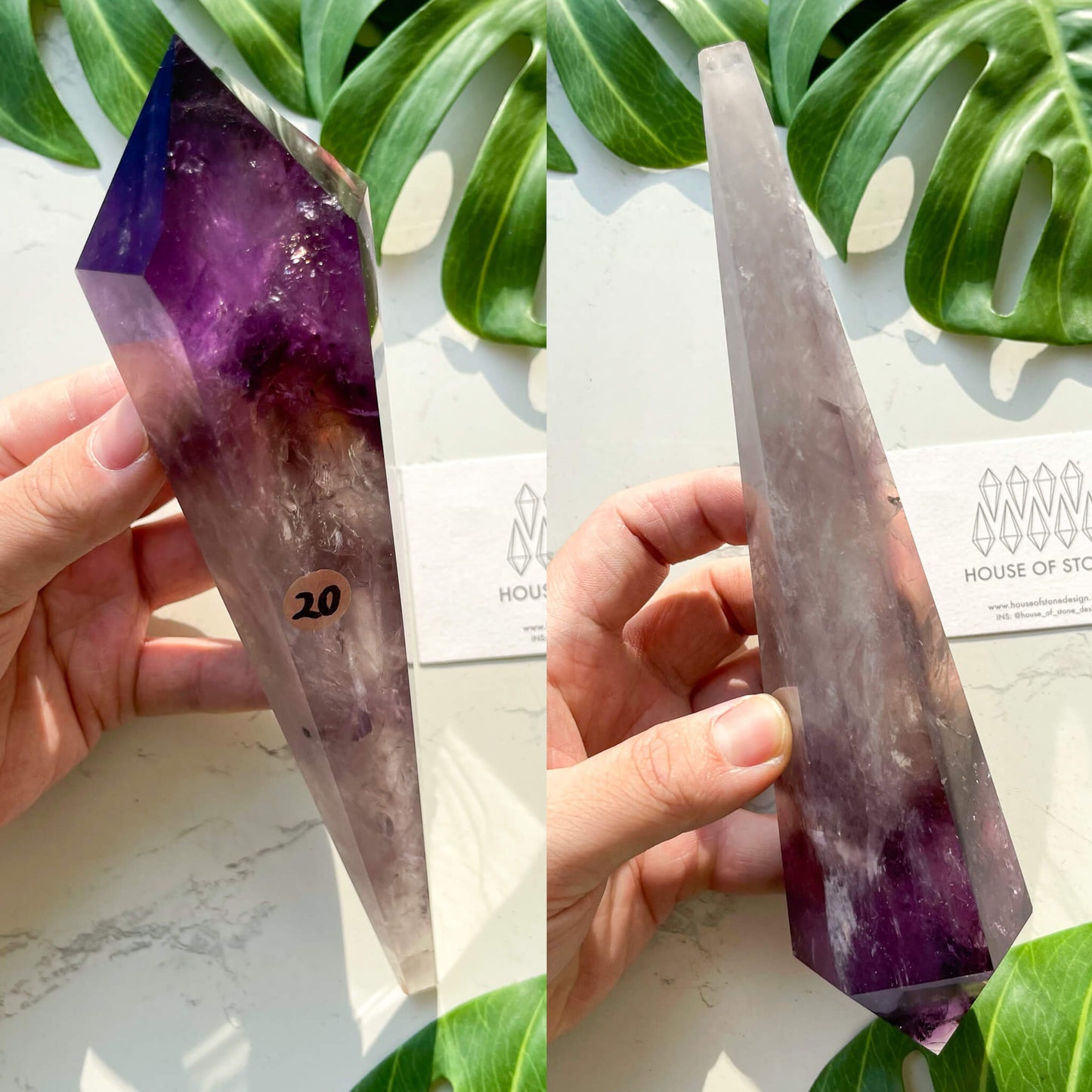 Amethyst Wand/Natural Amethyst Point Wand/High Quality Amethyst Rainbow Crystal Point Wand/Amethyst Handle/Amethyst Stem/Meditation Tool/AAA