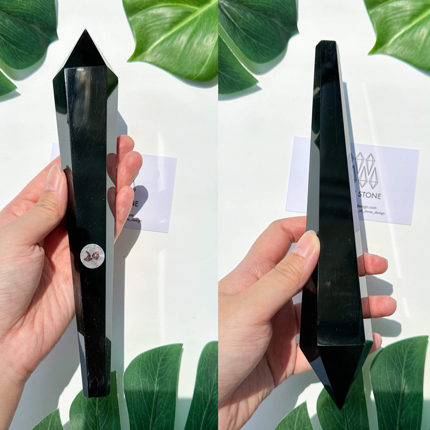 Natural Black Obsidian Wand/High Quality Black Obsidian Point Wand/Crystal Gemstone Obsidian Wand Handle/Obsidian Stem/Root Chakra Healing/AAA