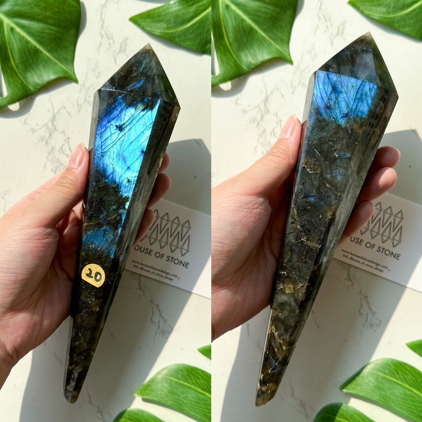 Natural Labradorite Wand/Rainbow Labradorite Crystal Point Wand/Labradorite Crystal Handle/Labradorite Stem/Wedding Bouquet Handle/Chakra Healing/AAA