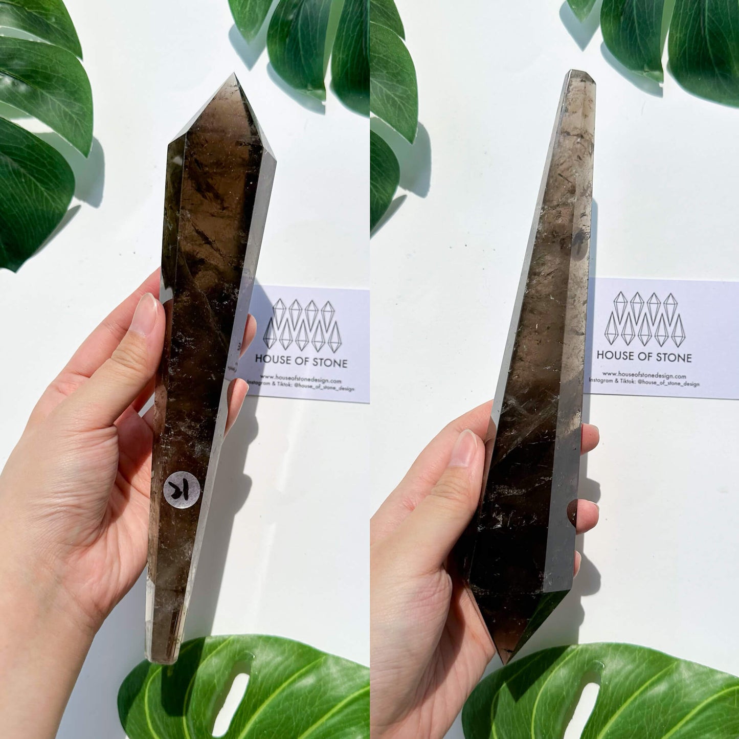 Natural Smoky Quartz Wand/Smoky Quartz Crystal Point Wand/Smoky Quartz Wand/Smoky Quartz Stem/Crystal Handle/Wedding Bouquet Handle/Root Chakra Healing/AAA