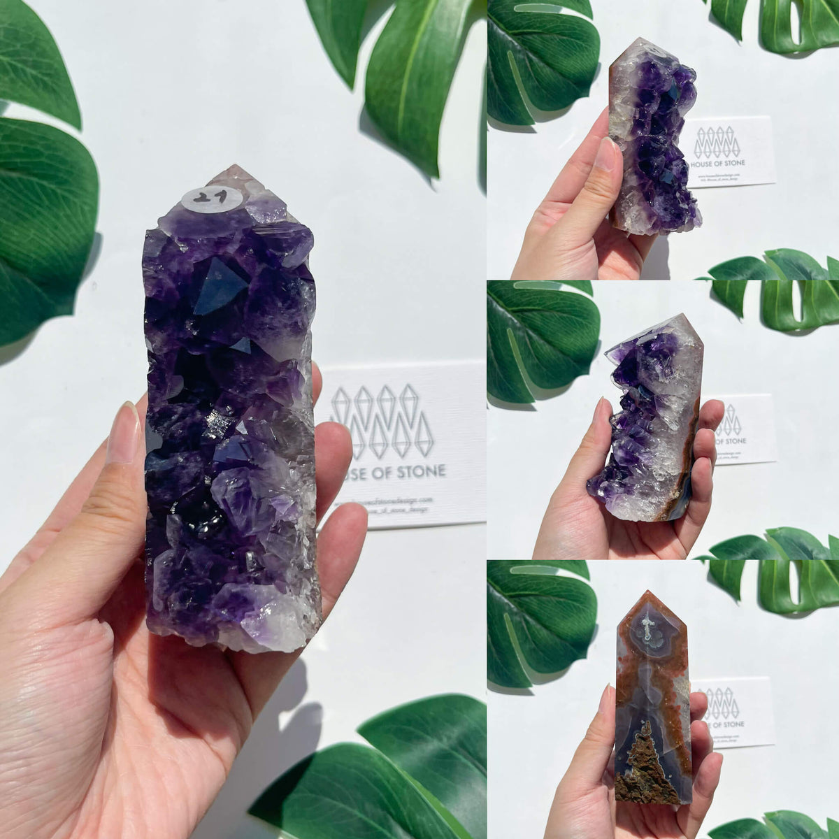 Natural Raw Amethyst Point Tower/Amethyst Cluster Rainbow Crystal Tower/Druzy Amethyst Geode Tower/Meditation Tool/Crown Chakra Healing/AAA