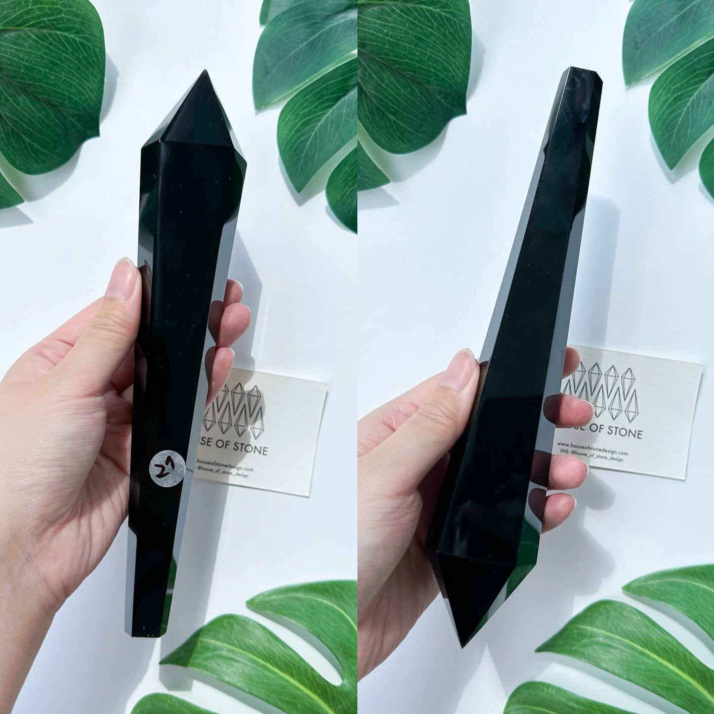 Natural Black Obsidian Wand/High Quality Black Obsidian Point Wand/Crystal Gemstone Obsidian Wand Handle/Obsidian Stem/Root Chakra Healing/AAA