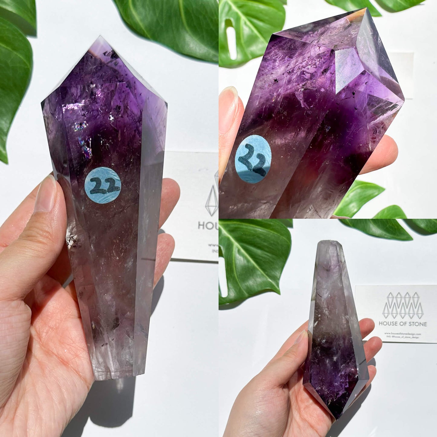 Amethyst Wand/Natural Amethyst Point Wand/High Quality Amethyst Rainbow Crystal Point Wand/Amethyst Handle/Amethyst Stem/Meditation Tool/AAA