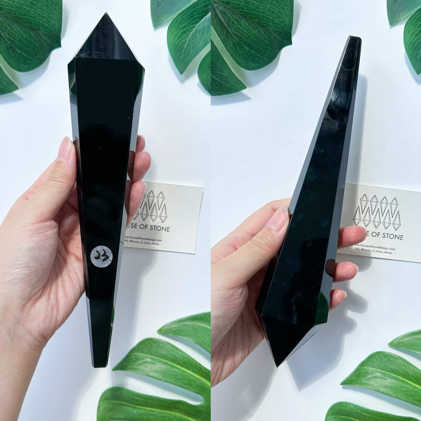 Natural Black Obsidian Wand/High Quality Black Obsidian Point Wand/Crystal Gemstone Obsidian Wand Handle/Obsidian Stem/Root Chakra Healing/AAA