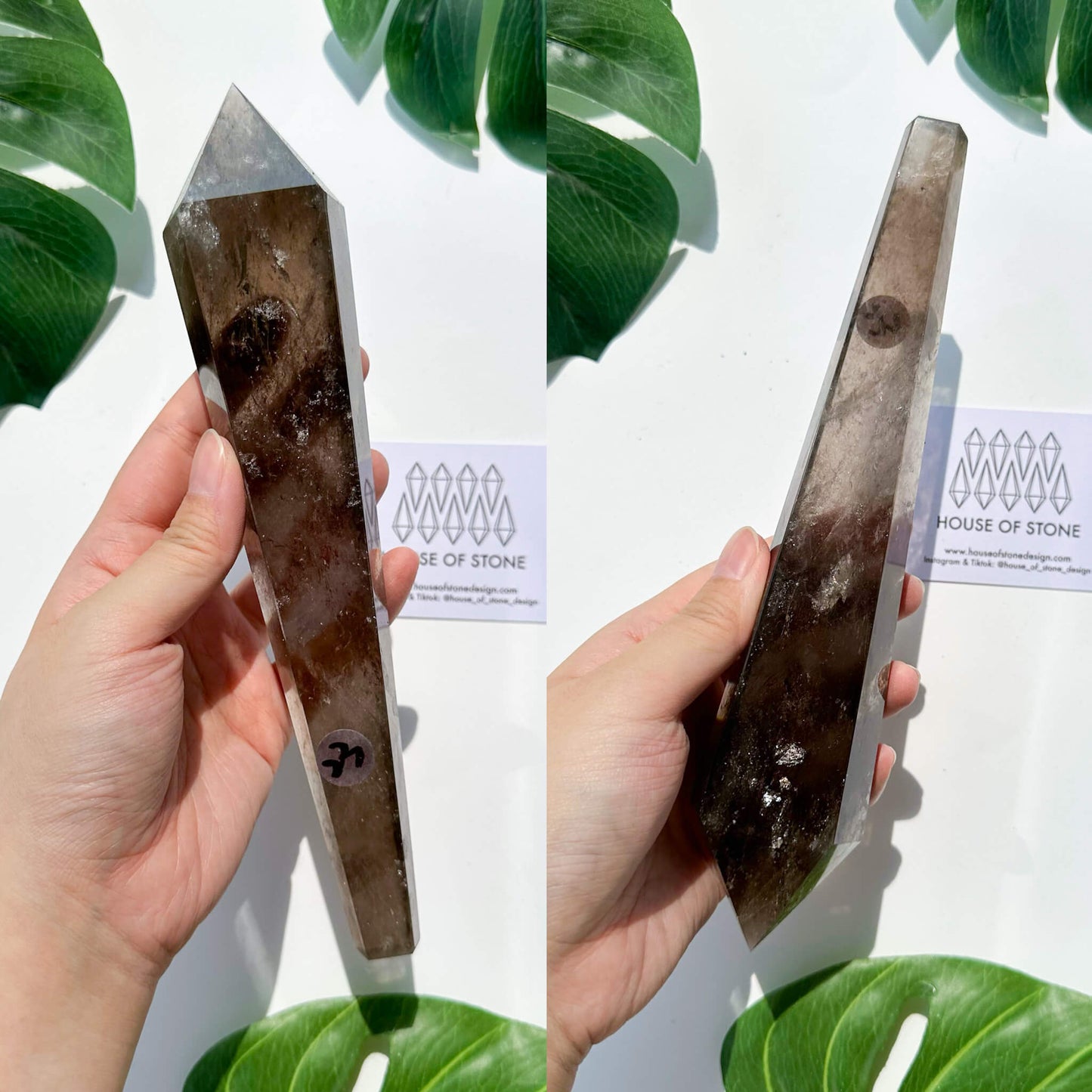 Natural Smoky Quartz Wand/Smoky Quartz Crystal Point Wand/Smoky Quartz Wand/Smoky Quartz Stem/Crystal Handle/Wedding Bouquet Handle/Root Chakra Healing/AAA