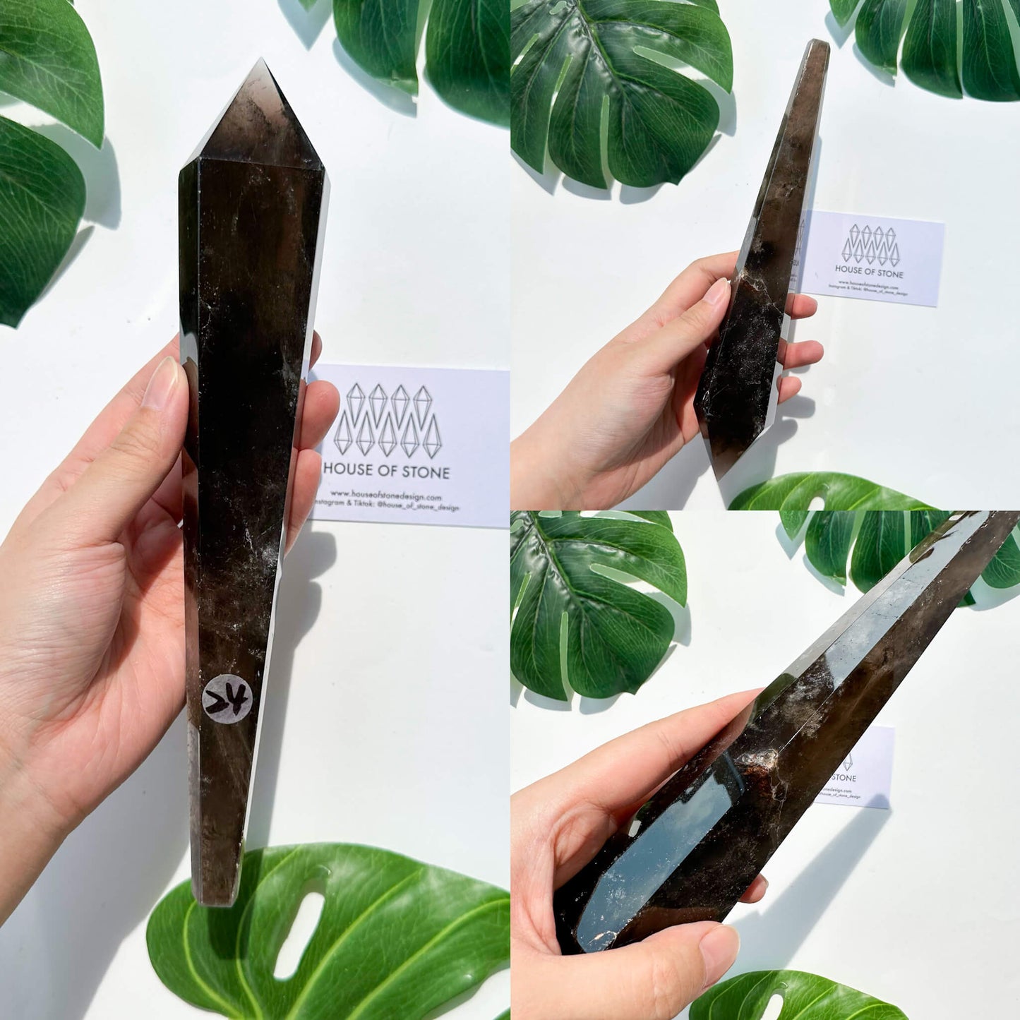 Natural Smoky Quartz Wand/Smoky Quartz Crystal Point Wand/Smoky Quartz Wand/Smoky Quartz Stem/Crystal Handle/Wedding Bouquet Handle/Root Chakra Healing/AAA
