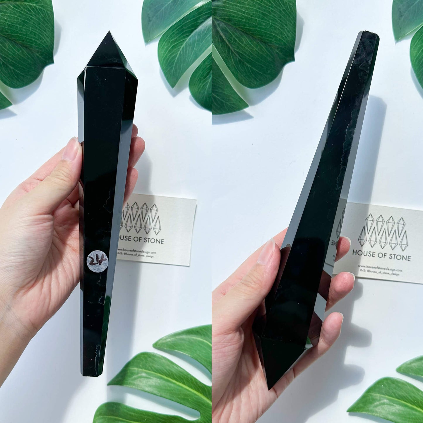 Natural Black Obsidian Wand/High Quality Black Obsidian Point Wand/Crystal Gemstone Obsidian Wand Handle/Obsidian Stem/Root Chakra Healing/AAA