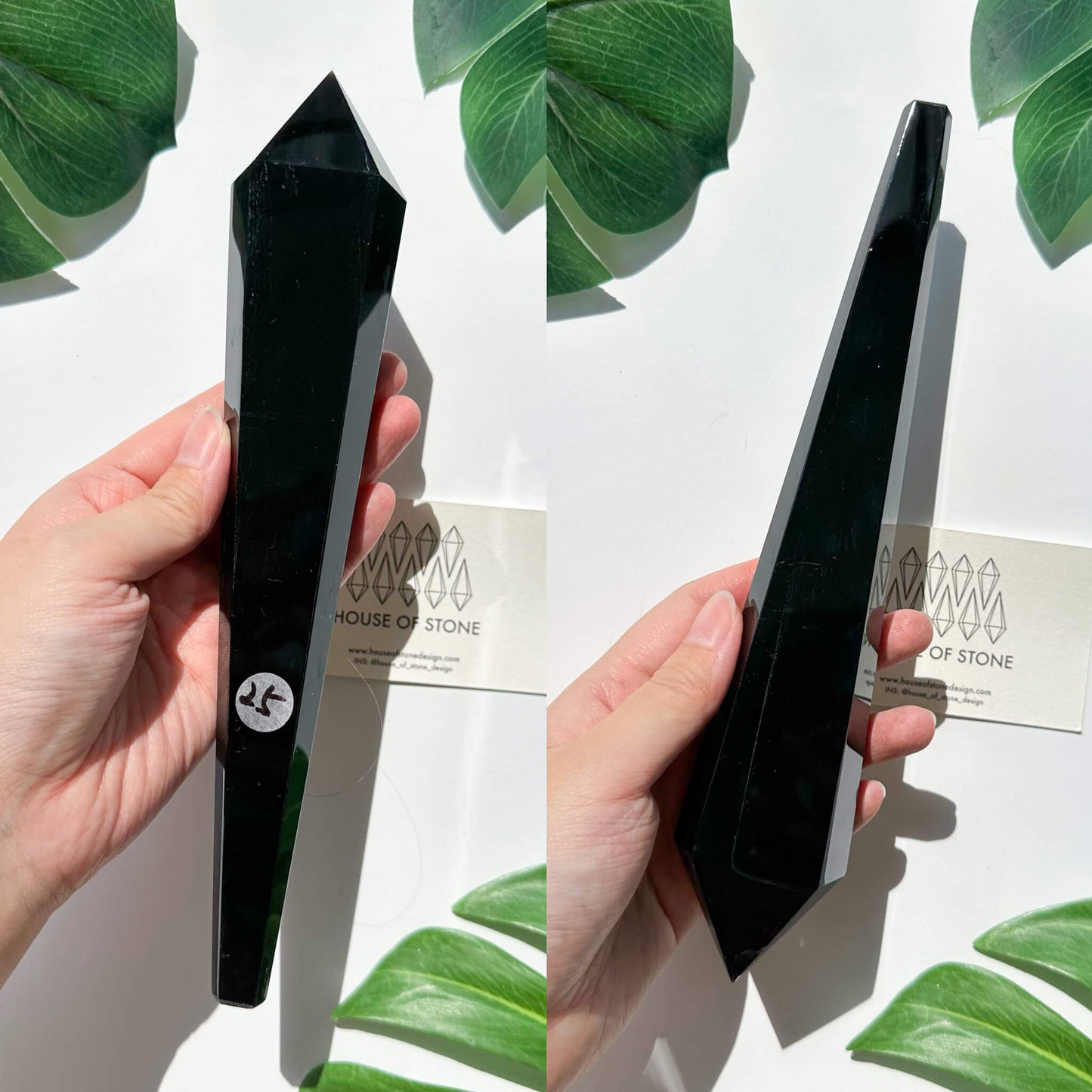 Natural Black Obsidian Wand/High Quality Black Obsidian Point Wand/Crystal Gemstone Obsidian Wand Handle/Obsidian Stem/Root Chakra Healing/AAA