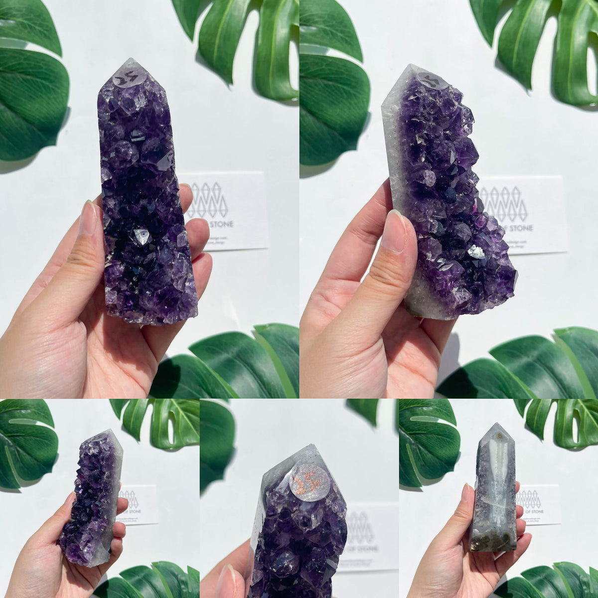 Natural Raw Amethyst Point Tower/Amethyst Cluster Rainbow Crystal Tower/Druzy Amethyst Geode Tower/Meditation Tool/Crown Chakra Healing/AAA
