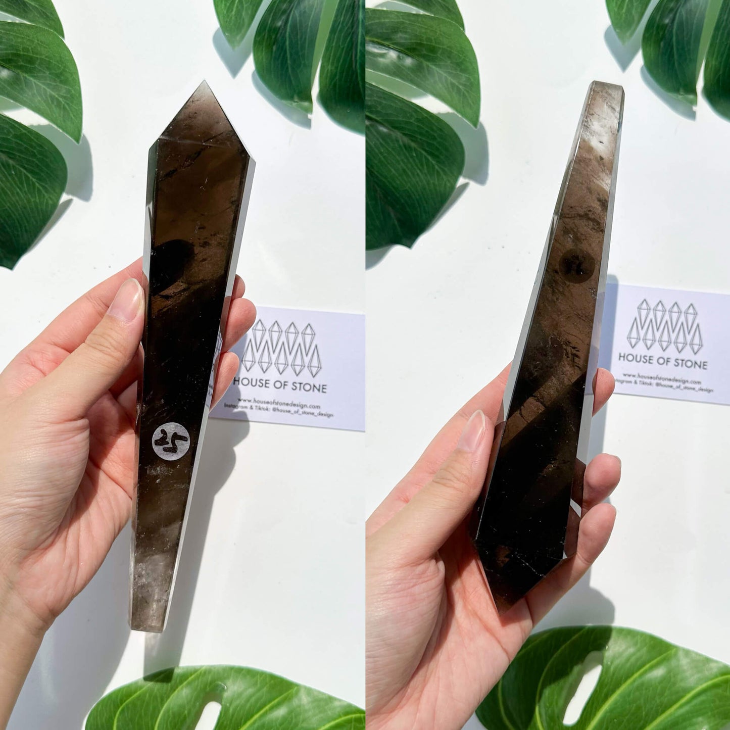Natural Smoky Quartz Wand/Smoky Quartz Crystal Point Wand/Smoky Quartz Wand/Smoky Quartz Stem/Crystal Handle/Wedding Bouquet Handle/Root Chakra Healing/AAA