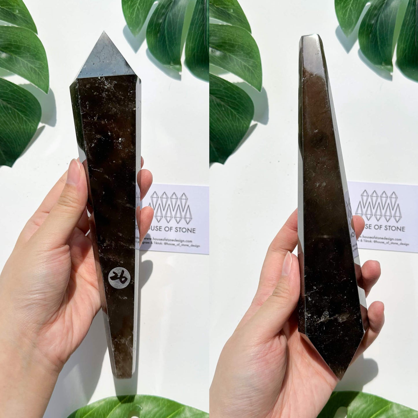 Natural Smoky Quartz Wand/Smoky Quartz Crystal Point Wand/Smoky Quartz Wand/Smoky Quartz Stem/Crystal Handle/Wedding Bouquet Handle/Root Chakra Healing/AAA