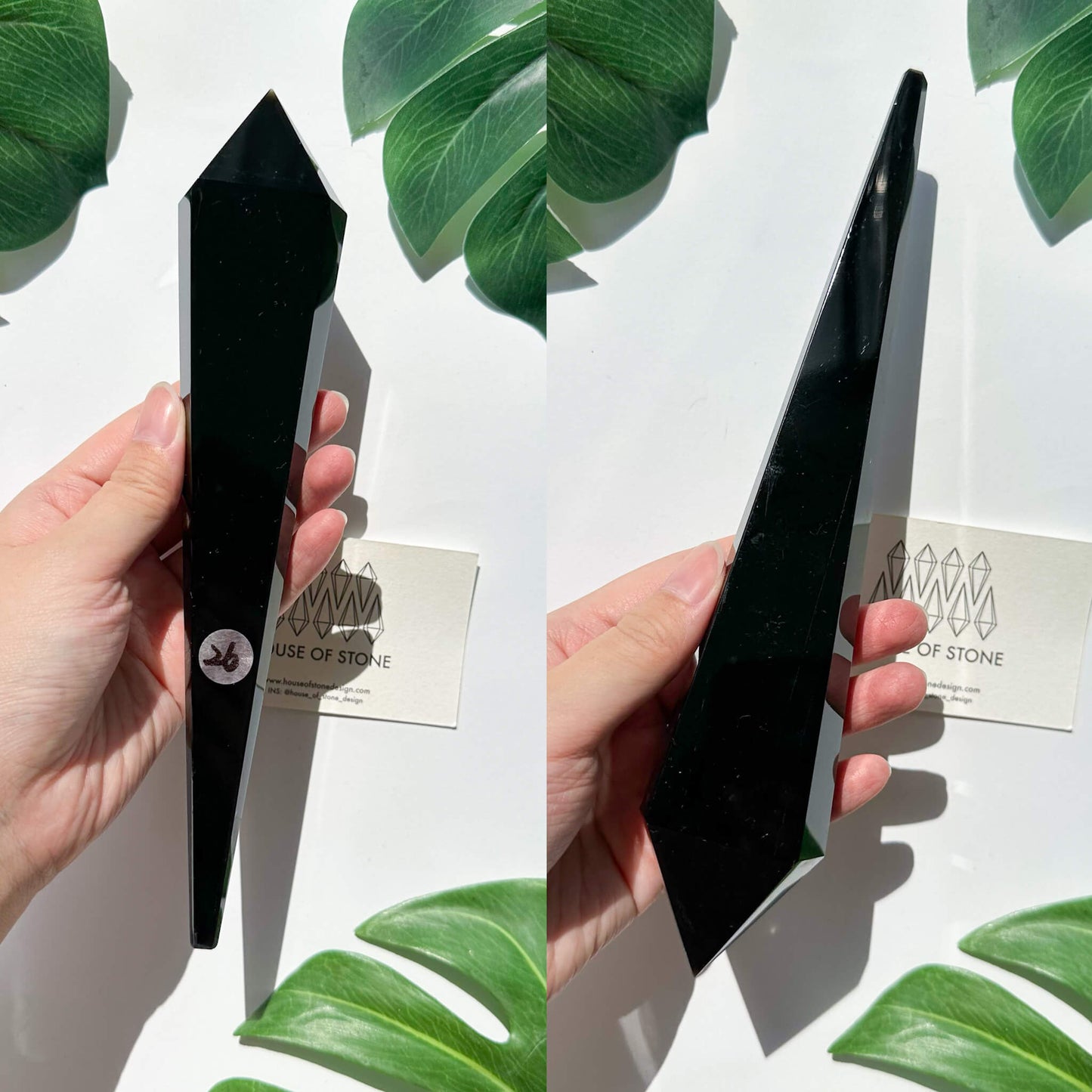 Natural Black Obsidian Wand/High Quality Black Obsidian Point Wand/Crystal Gemstone Obsidian Wand Handle/Obsidian Stem/Root Chakra Healing/AAA