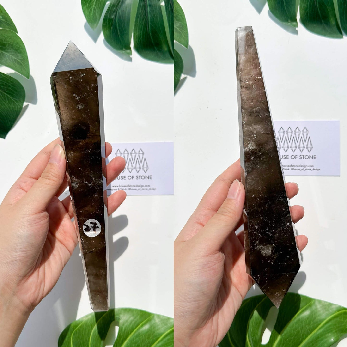 Natural Smoky Quartz Wand/Smoky Quartz Crystal Point Wand/Smoky Quartz Wand/Smoky Quartz Stem/Crystal Handle/Wedding Bouquet Handle/Root Chakra Healing/AAA