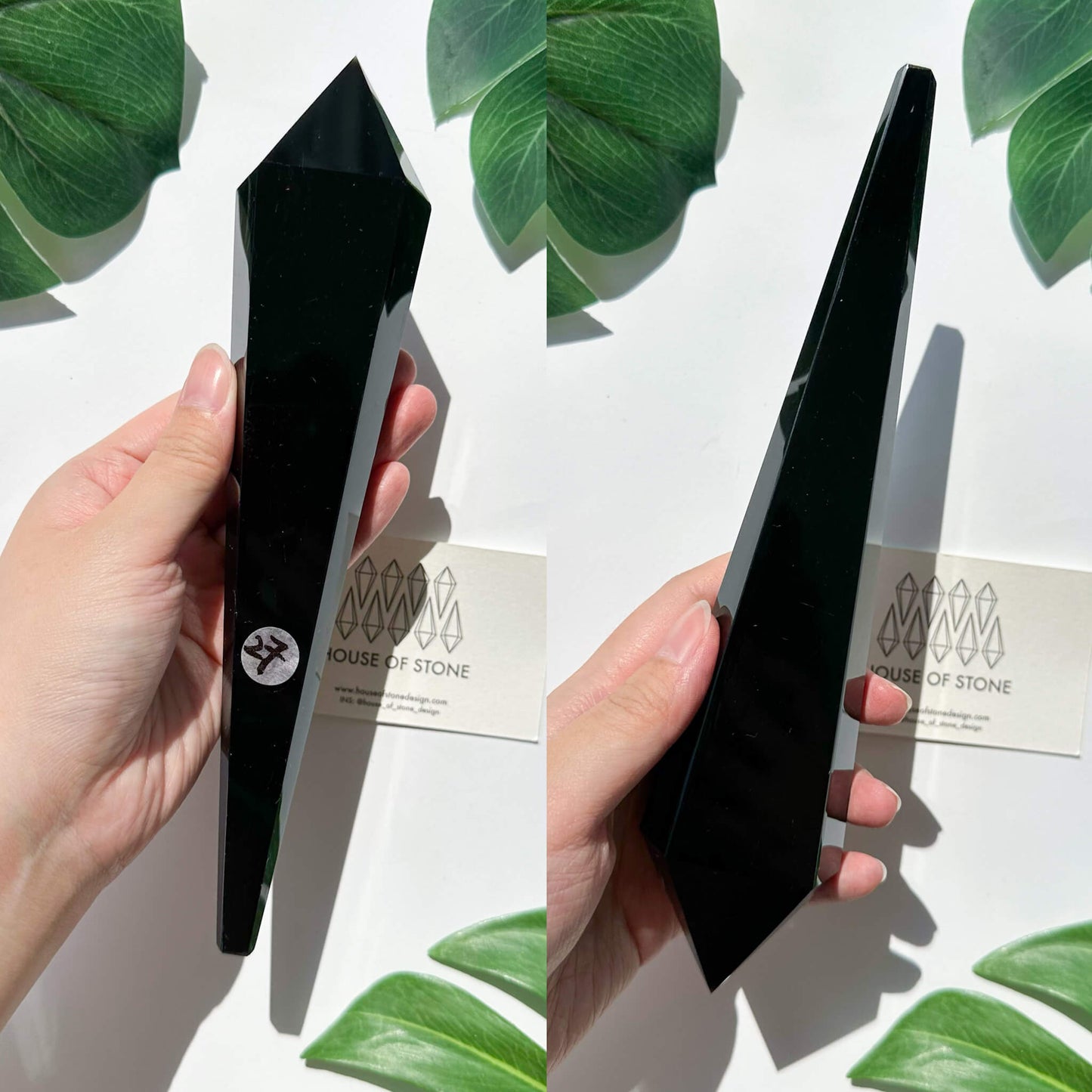 Natural Black Obsidian Wand/High Quality Black Obsidian Point Wand/Crystal Gemstone Obsidian Wand Handle/Obsidian Stem/Root Chakra Healing/AAA