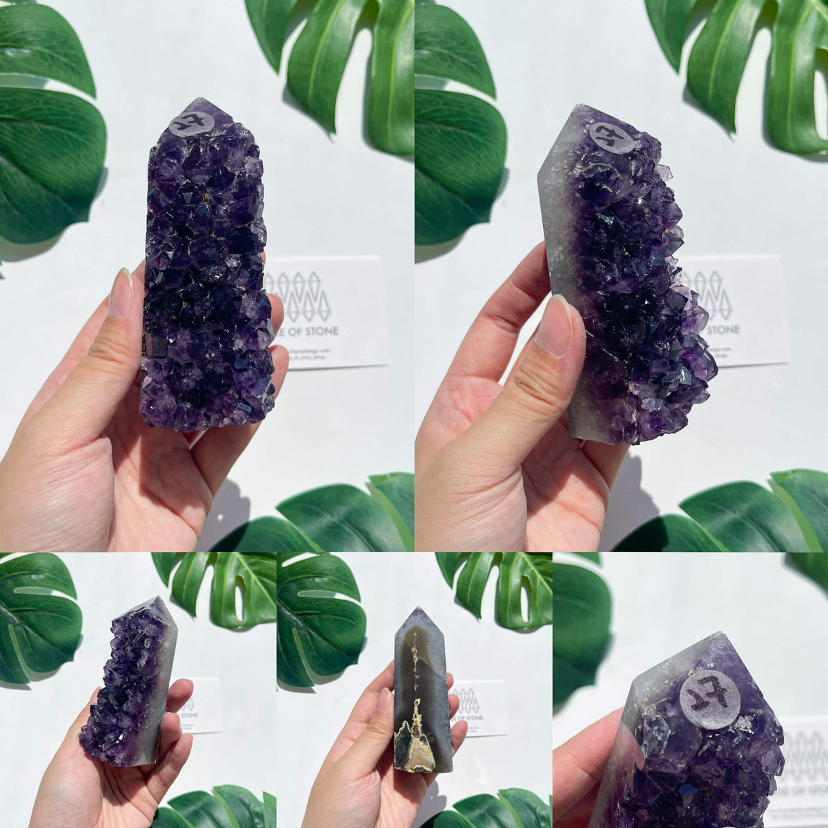 Natural Raw Amethyst Point Tower/Amethyst Cluster Rainbow Crystal Tower/Druzy Amethyst Geode Tower/Meditation Tool/Crown Chakra Healing/AAA