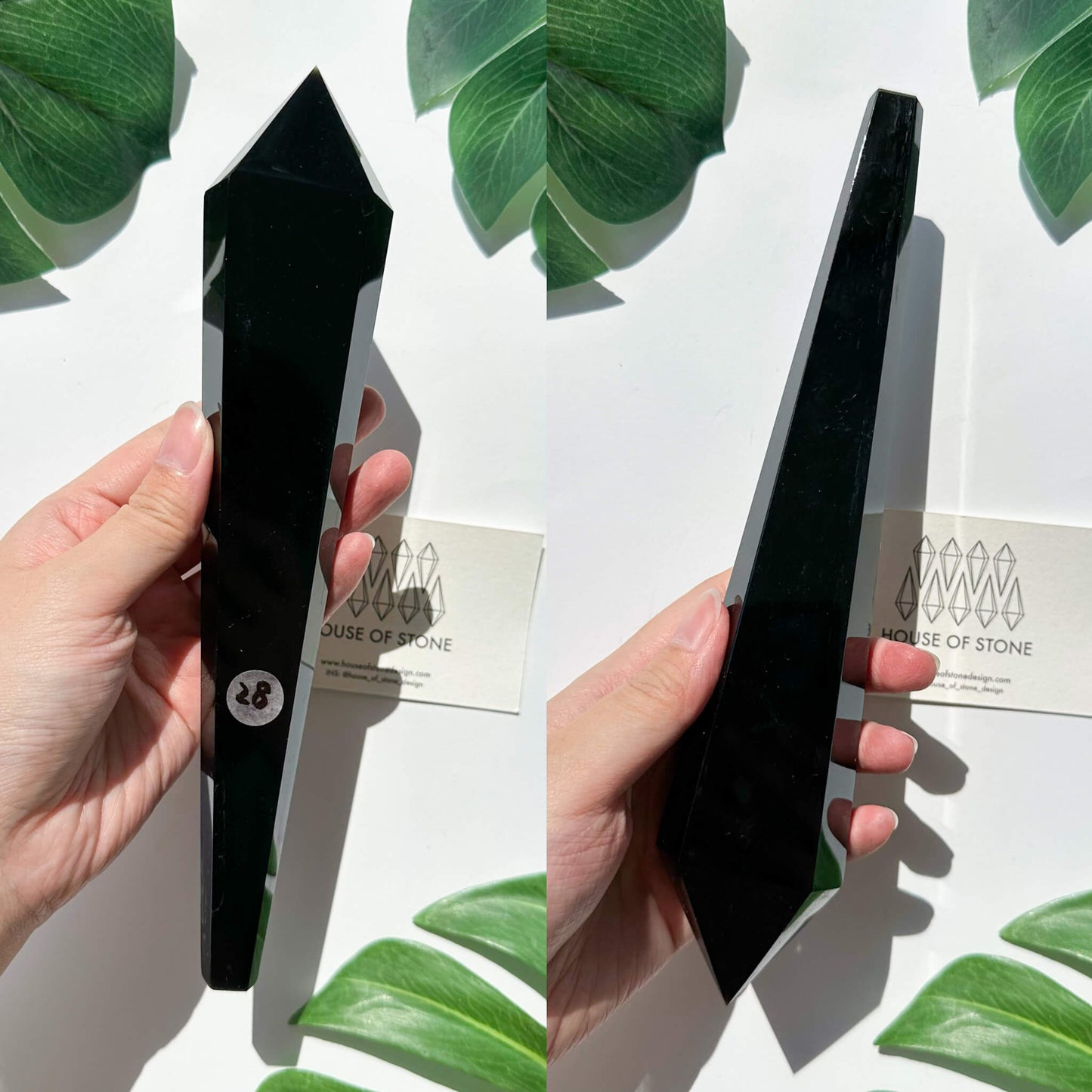 Natural Black Obsidian Wand/High Quality Black Obsidian Point Wand/Crystal Gemstone Obsidian Wand Handle/Obsidian Stem/Root Chakra Healing/AAA