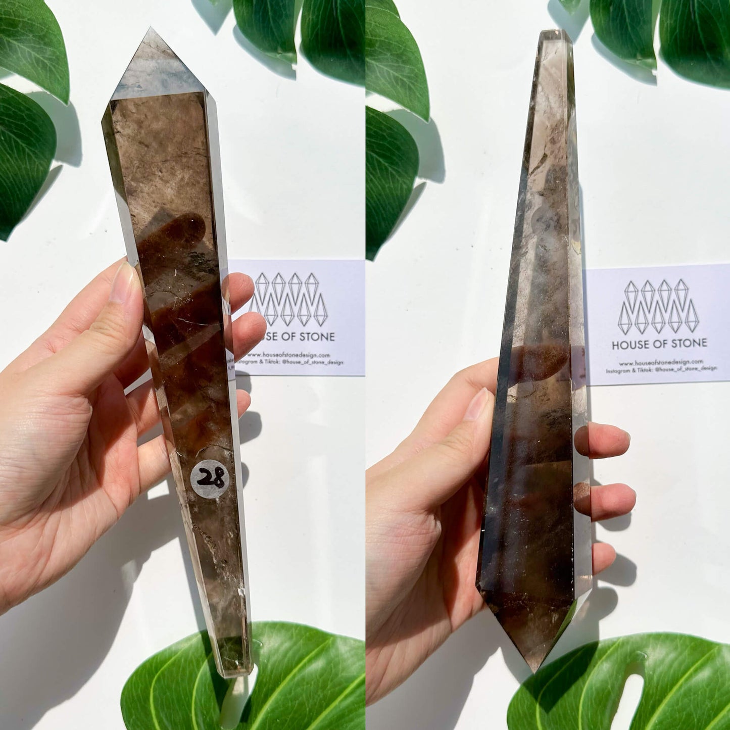 Natural Smoky Quartz Wand/Smoky Quartz Crystal Point Wand/Smoky Quartz Wand/Smoky Quartz Stem/Crystal Handle/Wedding Bouquet Handle/Root Chakra Healing/AAA