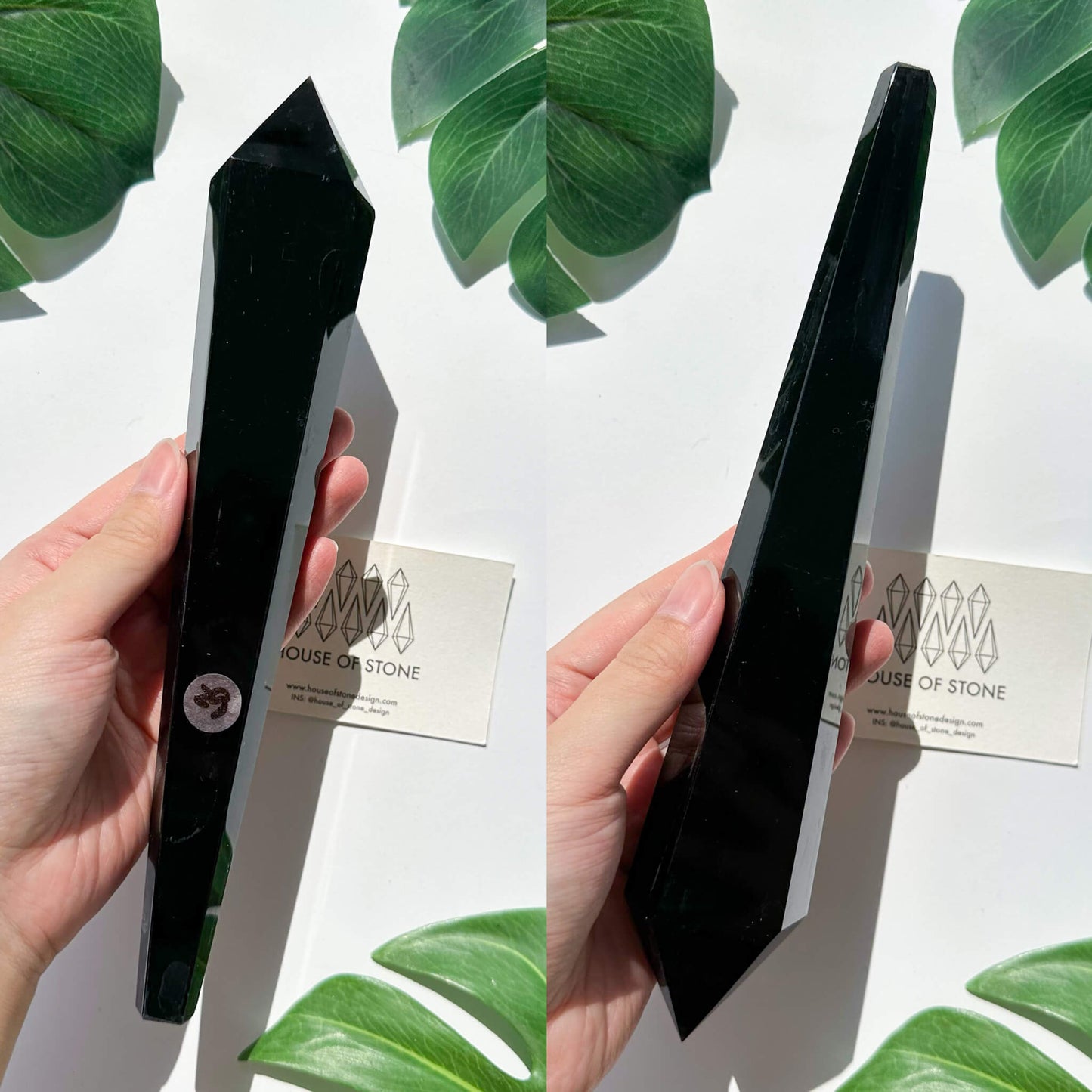 Natural Black Obsidian Wand/High Quality Black Obsidian Point Wand/Crystal Gemstone Obsidian Wand Handle/Obsidian Stem/Root Chakra Healing/AAA