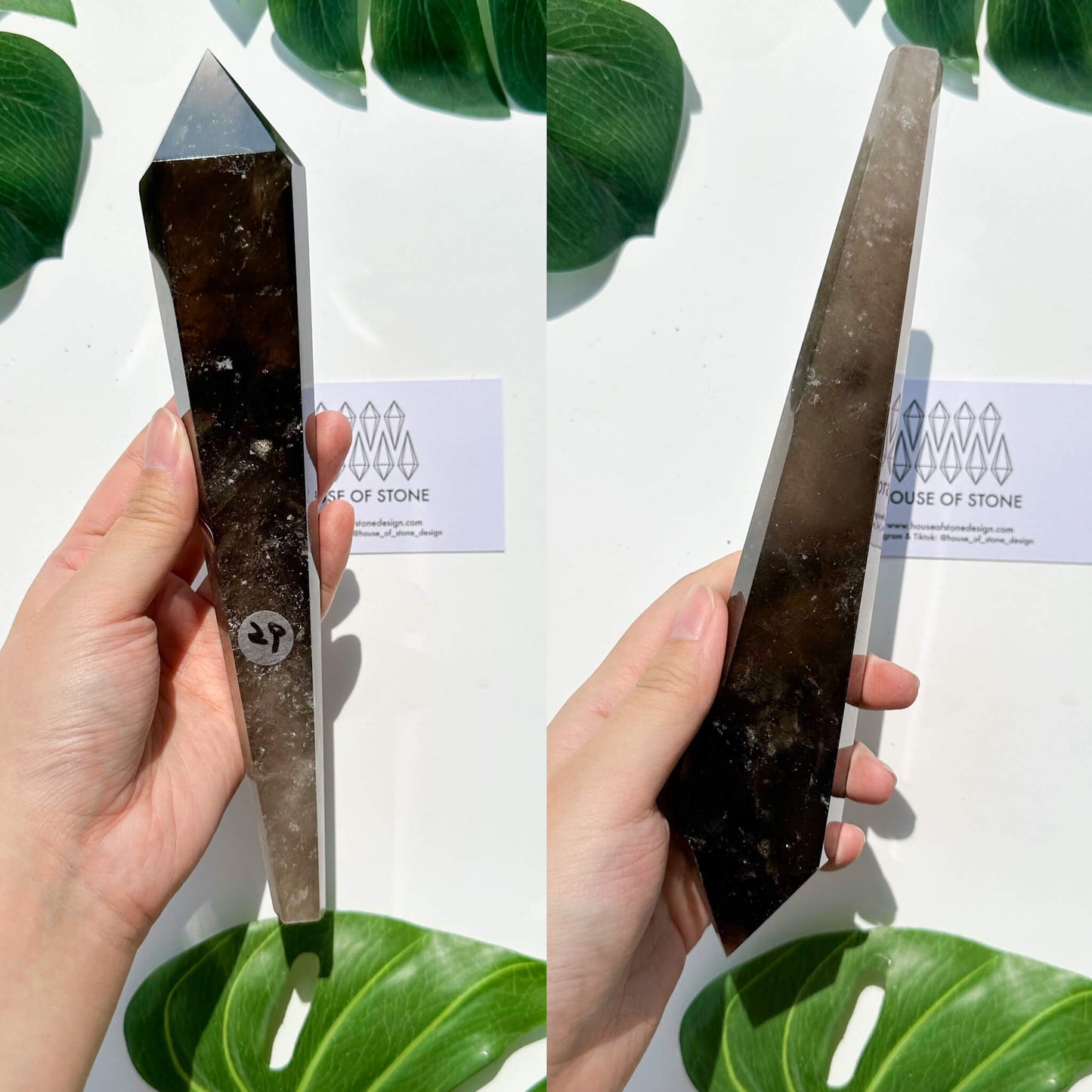 Natural Smoky Quartz Wand/Smoky Quartz Crystal Point Wand/Smoky Quartz Wand/Smoky Quartz Stem/Crystal Handle/Wedding Bouquet Handle/Root Chakra Healing/AAA