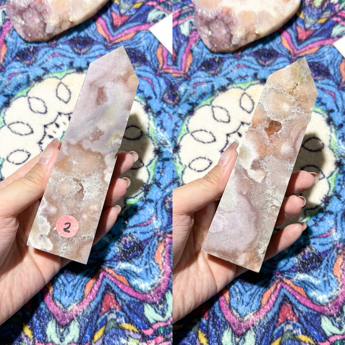 Natural Druzy Pink Amethyst Tower with Quartz Geode/Pink Amethyst Obelisk/Pink Amethyst Point Tower/AAA