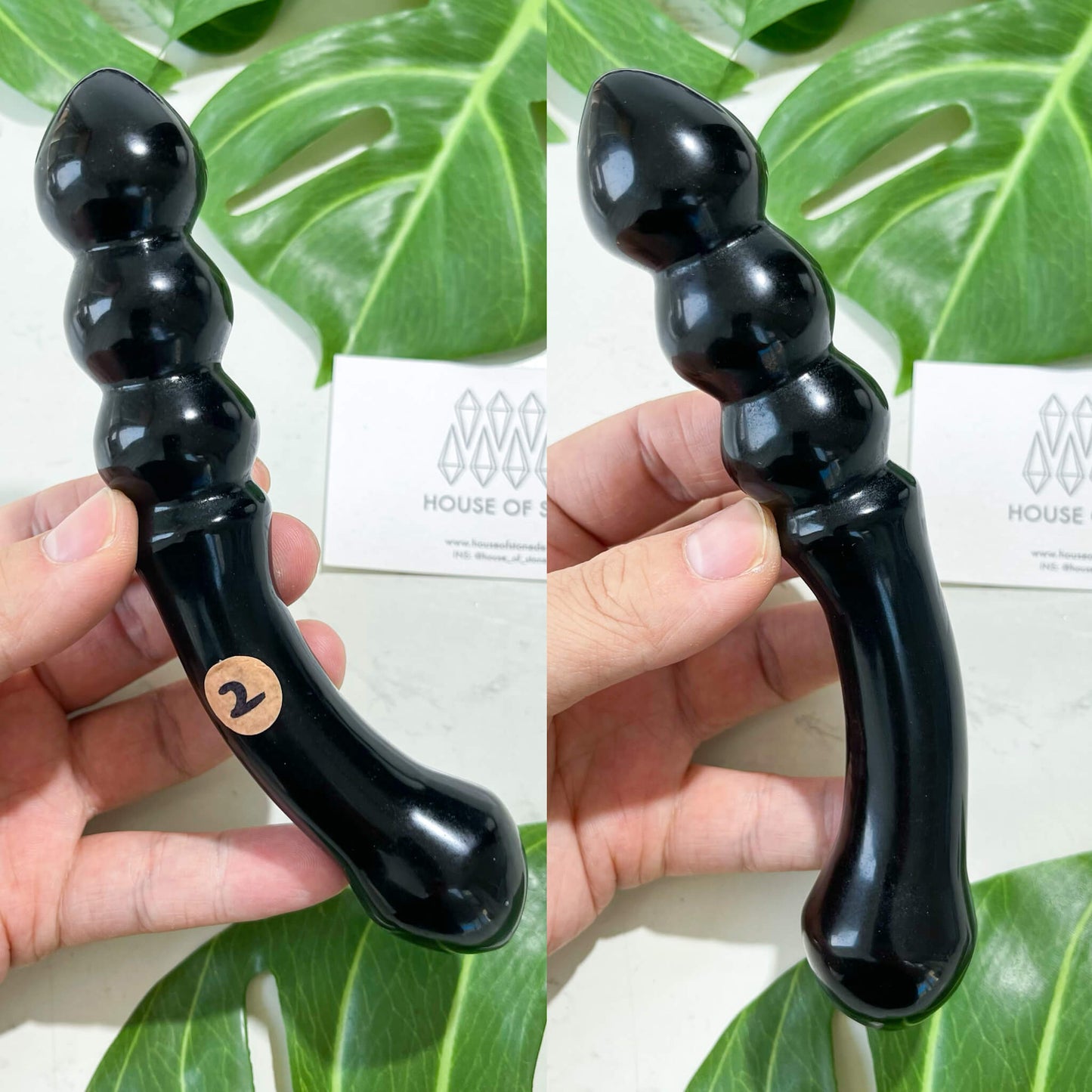 Natural Black Obsidian Massage Wand/Gemstone Crystal Yoni Wand/Root Chakra Healing/Self-love Healing Crystal Wand