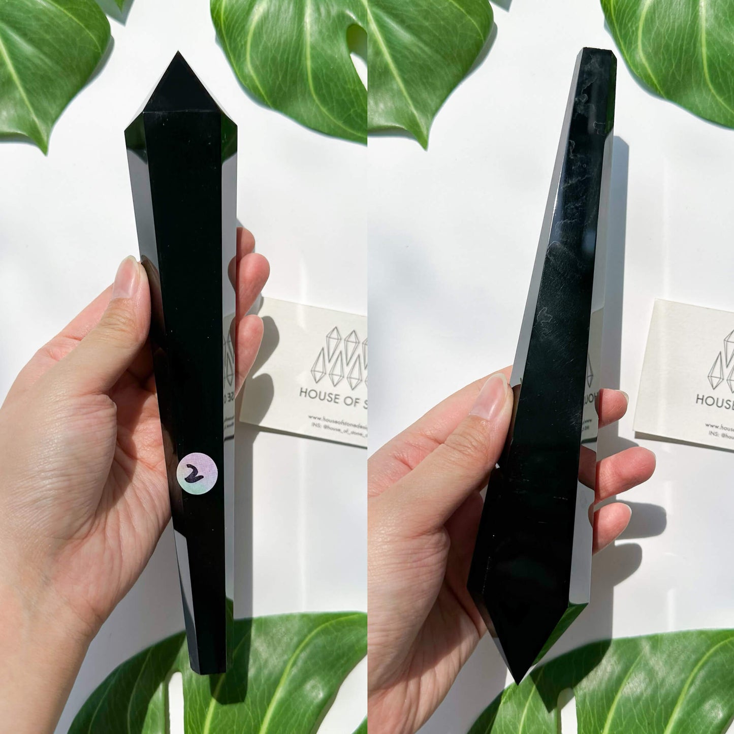 Natural Black Obsidian Wand/High Quality Black Obsidian Point Wand/Crystal Gemstone Obsidian Wand Handle/Obsidian Stem/Root Chakra Healing/AAA