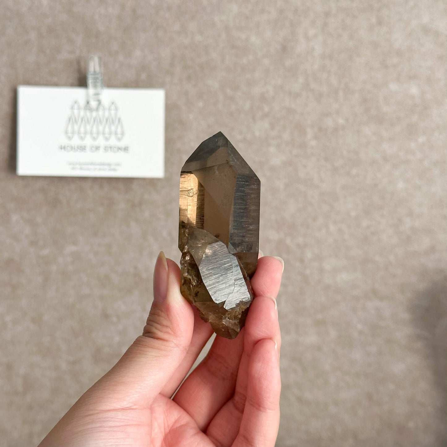 Alpine Mineral Smoky Quartz Point Specimen/Swiss Tower Apls/Double Terminated Quartz Points2