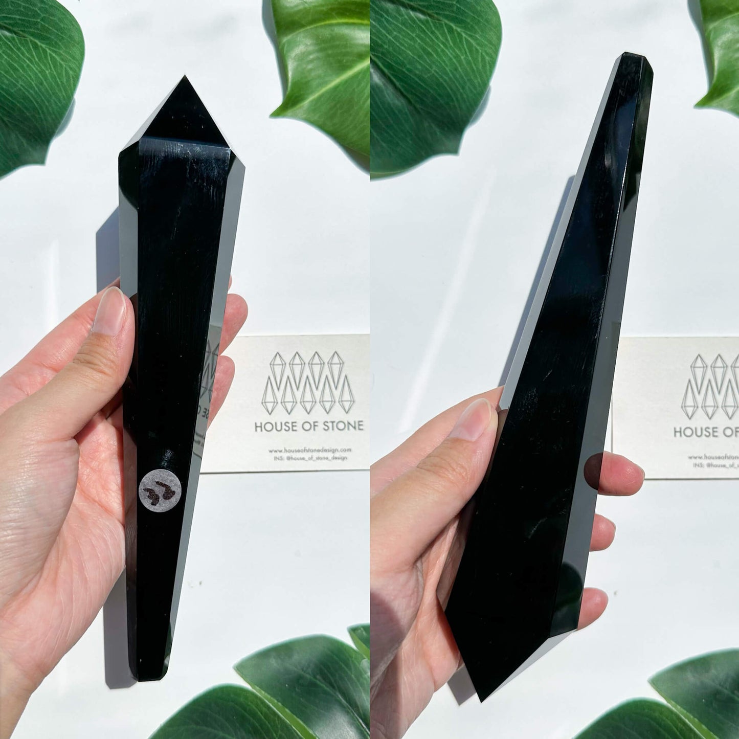 Natural Black Obsidian Wand/High Quality Black Obsidian Point Wand/Crystal Gemstone Obsidian Wand Handle/Obsidian Stem/Root Chakra Healing/AAA
