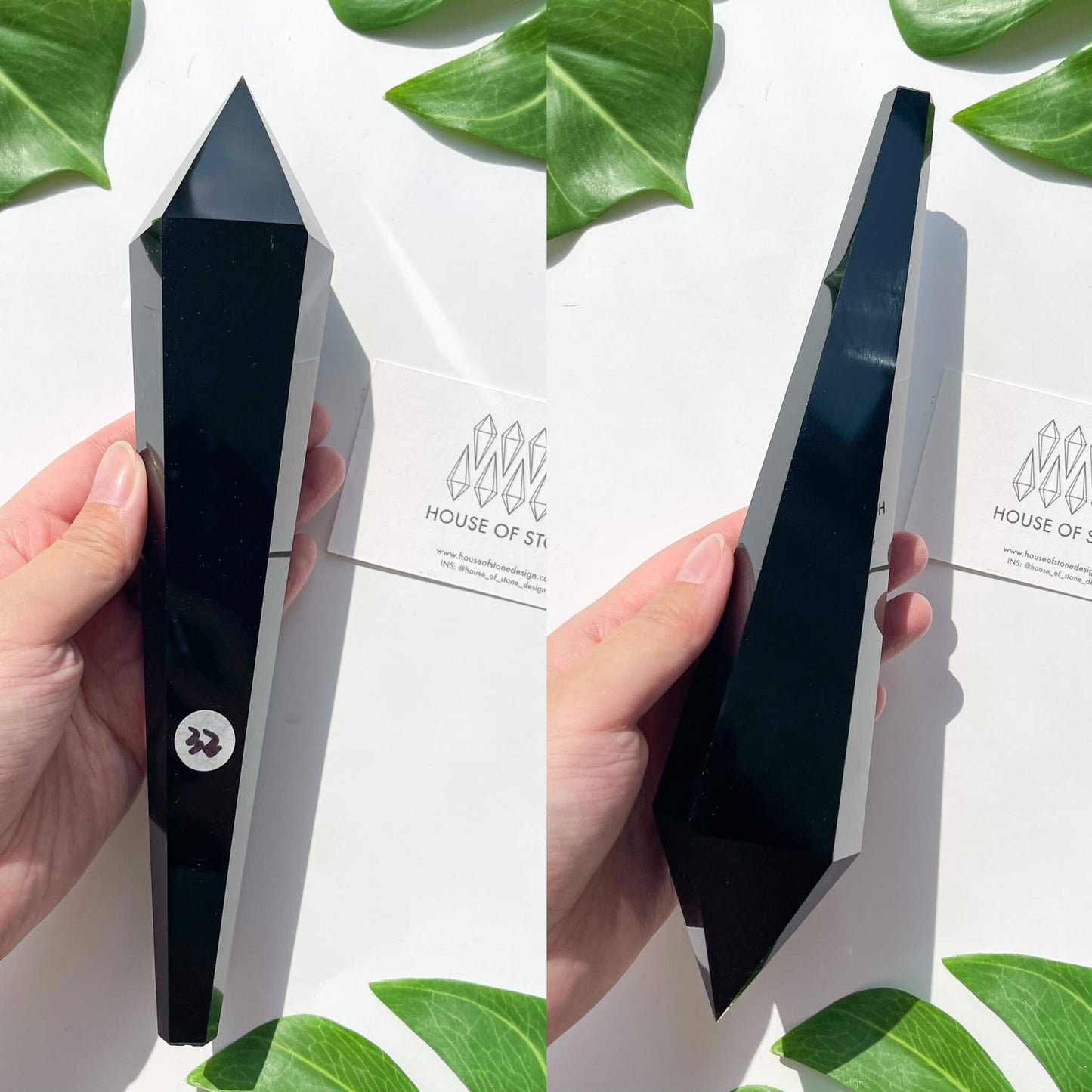 Natural Black Obsidian Wand/High Quality Black Obsidian Point Wand/Crystal Gemstone Obsidian Wand Handle/Obsidian Stem/Root Chakra Healing/AAA