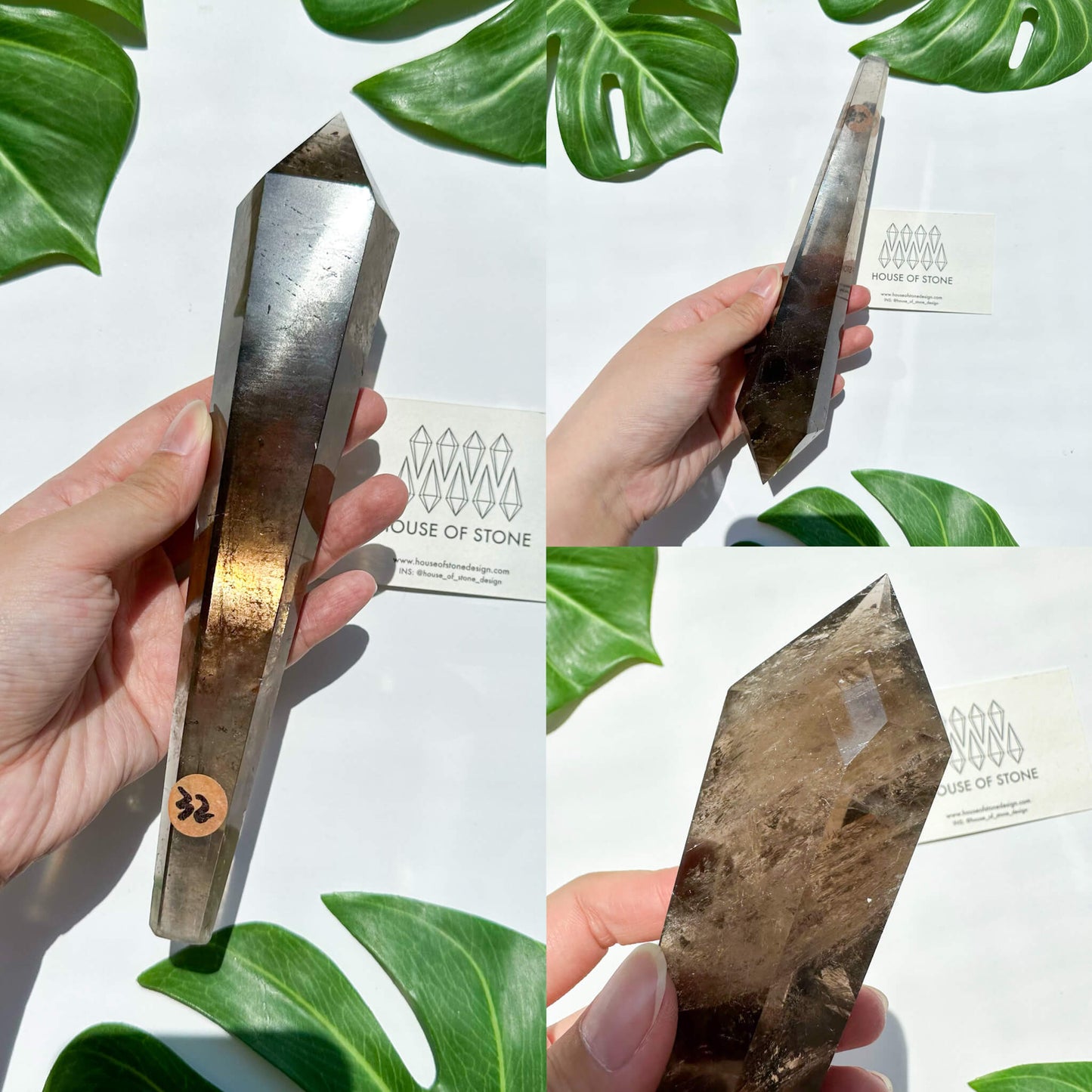 Natural Smoky Quartz Wand/Smoky Quartz Crystal Point Wand/Smoky Quartz Wand/Smoky Quartz Stem/Crystal Handle/Wedding Bouquet Handle/Root Chakra Healing/AAA