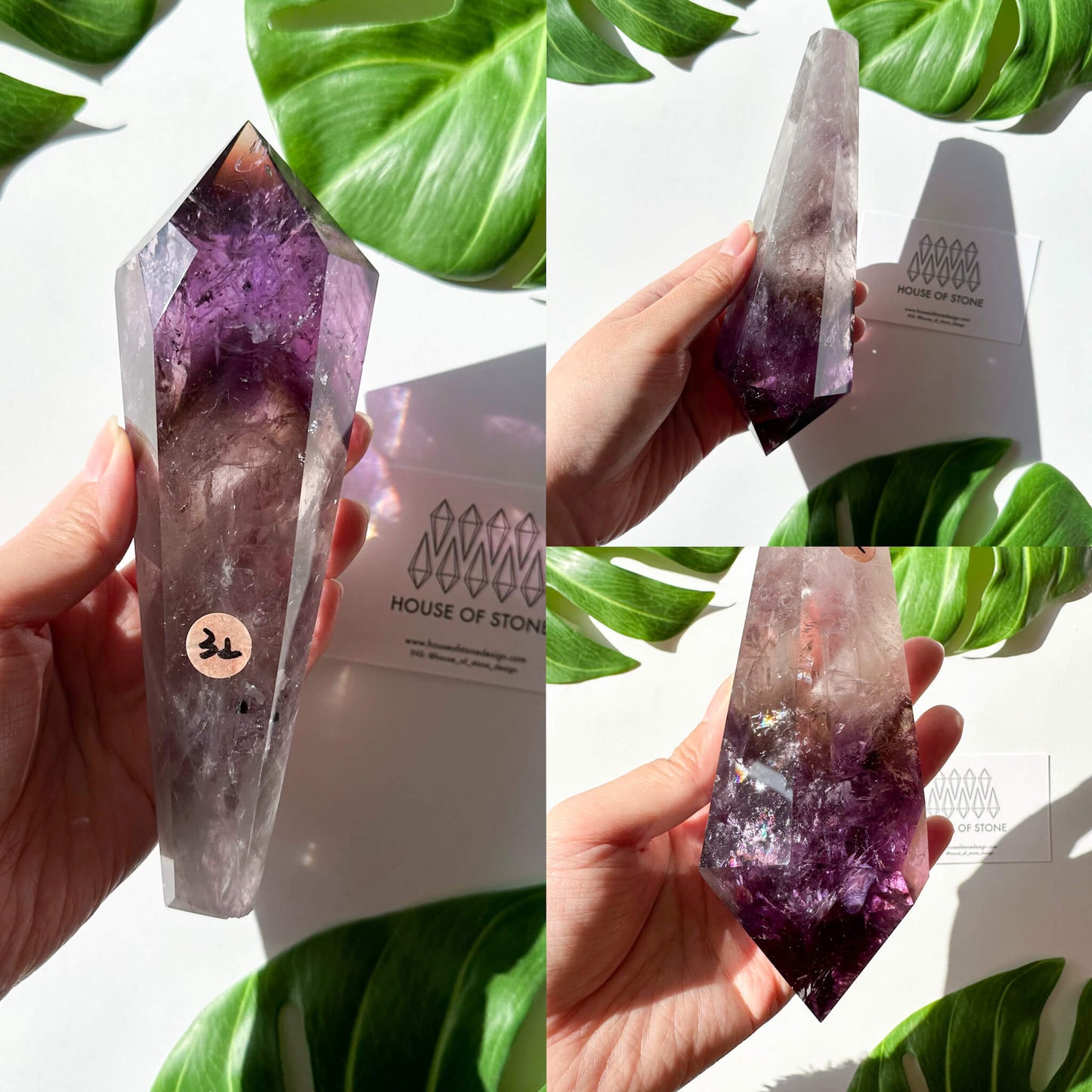 Amethyst Wand/Natural Amethyst Point Wand/High Quality Amethyst Rainbow Crystal Point Wand/Amethyst Handle/Amethyst Stem/Meditation Tool/AAA