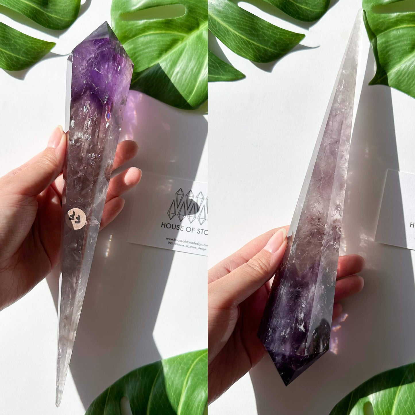 Amethyst Wand/Natural Amethyst Point Wand/High Quality Amethyst Rainbow Crystal Point Wand/Amethyst Handle/Amethyst Stem/Meditation Tool/AAA