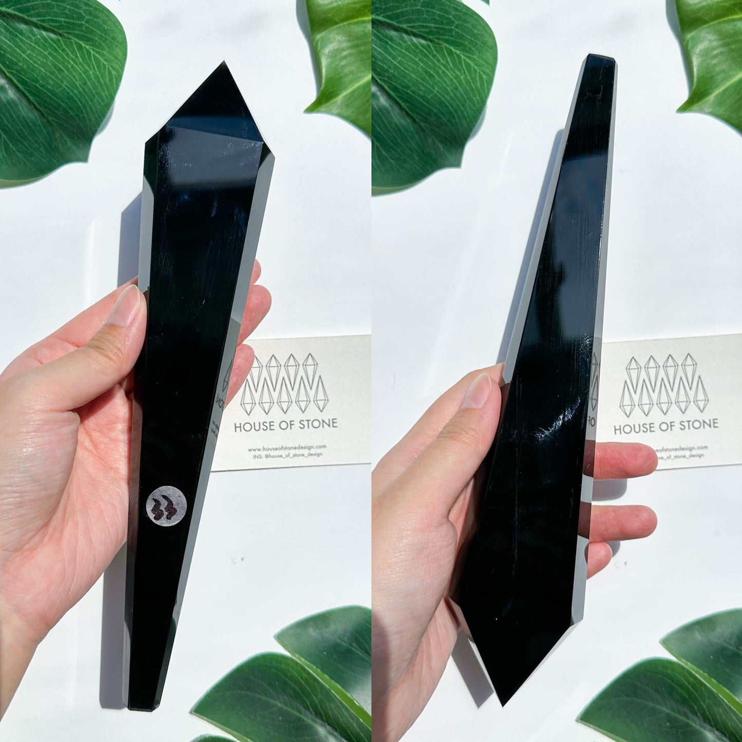 Natural Black Obsidian Wand/High Quality Black Obsidian Point Wand/Crystal Gemstone Obsidian Wand Handle/Obsidian Stem/Root Chakra Healing/AAA