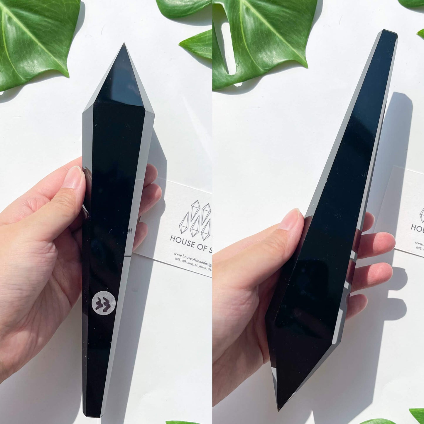 Natural Black Obsidian Wand/High Quality Black Obsidian Point Wand/Crystal Gemstone Obsidian Wand Handle/Obsidian Stem/Root Chakra Healing/AAA