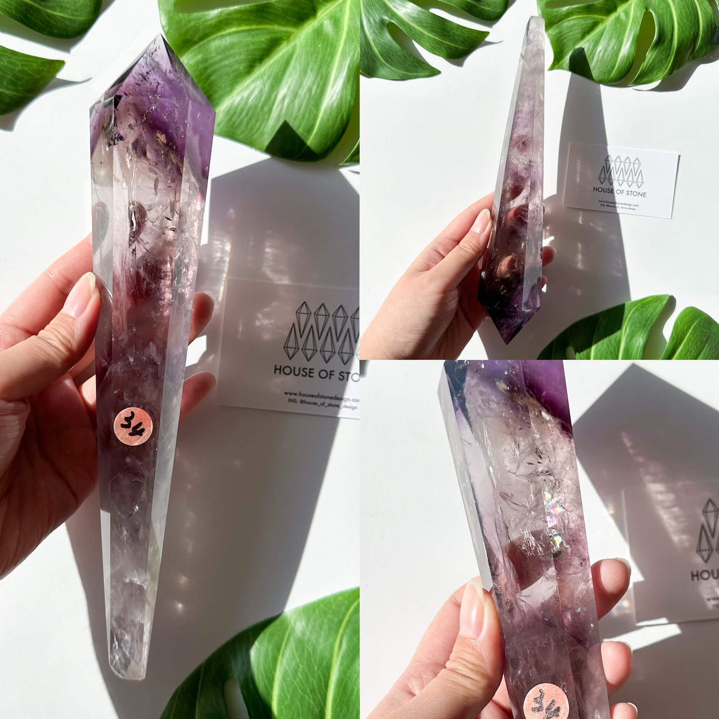 Amethyst Wand/Natural Amethyst Point Wand/High Quality Amethyst Rainbow Crystal Point Wand/Amethyst Handle/Amethyst Stem/Meditation Tool/AAA