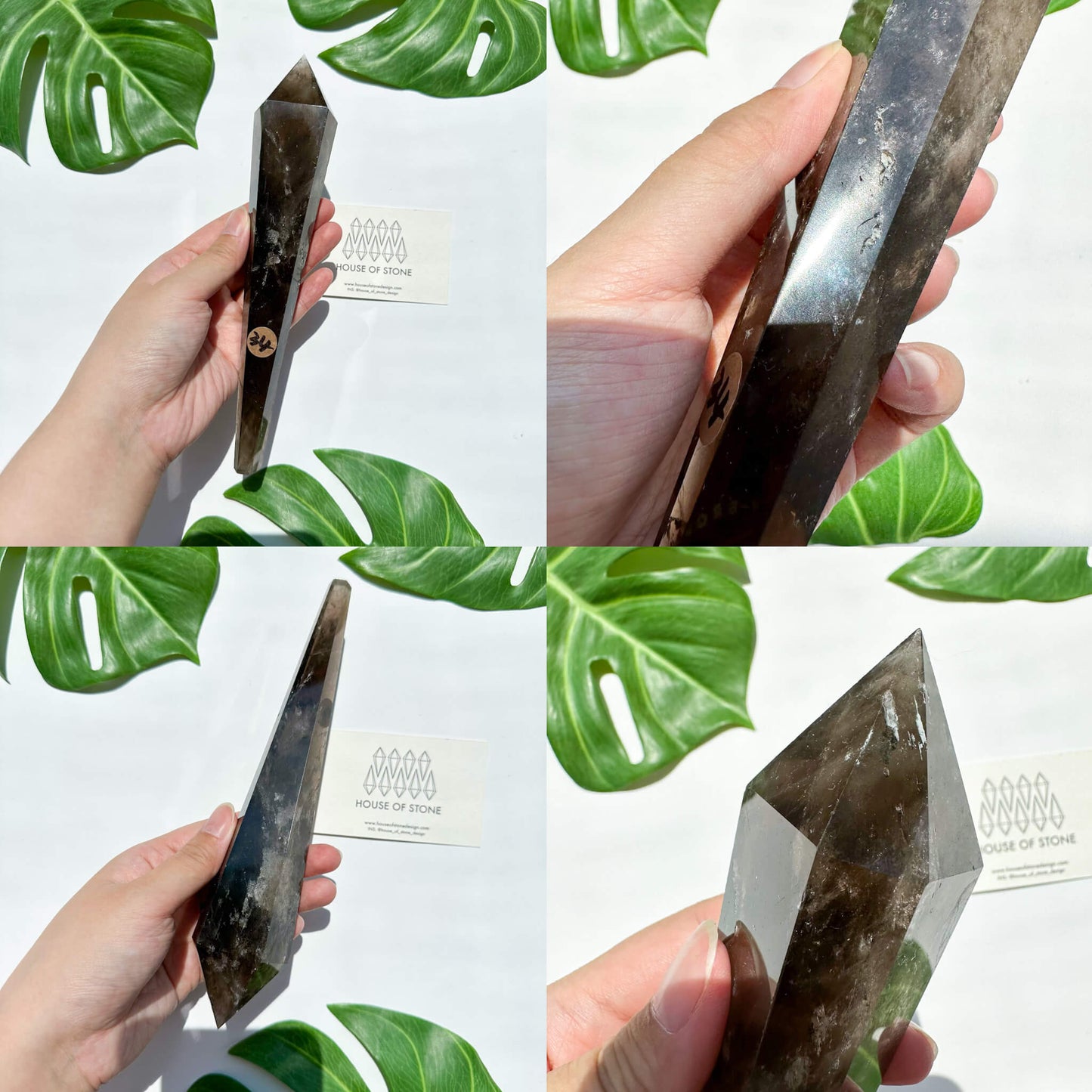 Natural Smoky Quartz Wand/Smoky Quartz Crystal Point Wand/Smoky Quartz Wand/Smoky Quartz Stem/Crystal Handle/Wedding Bouquet Handle/Root Chakra Healing/AAA