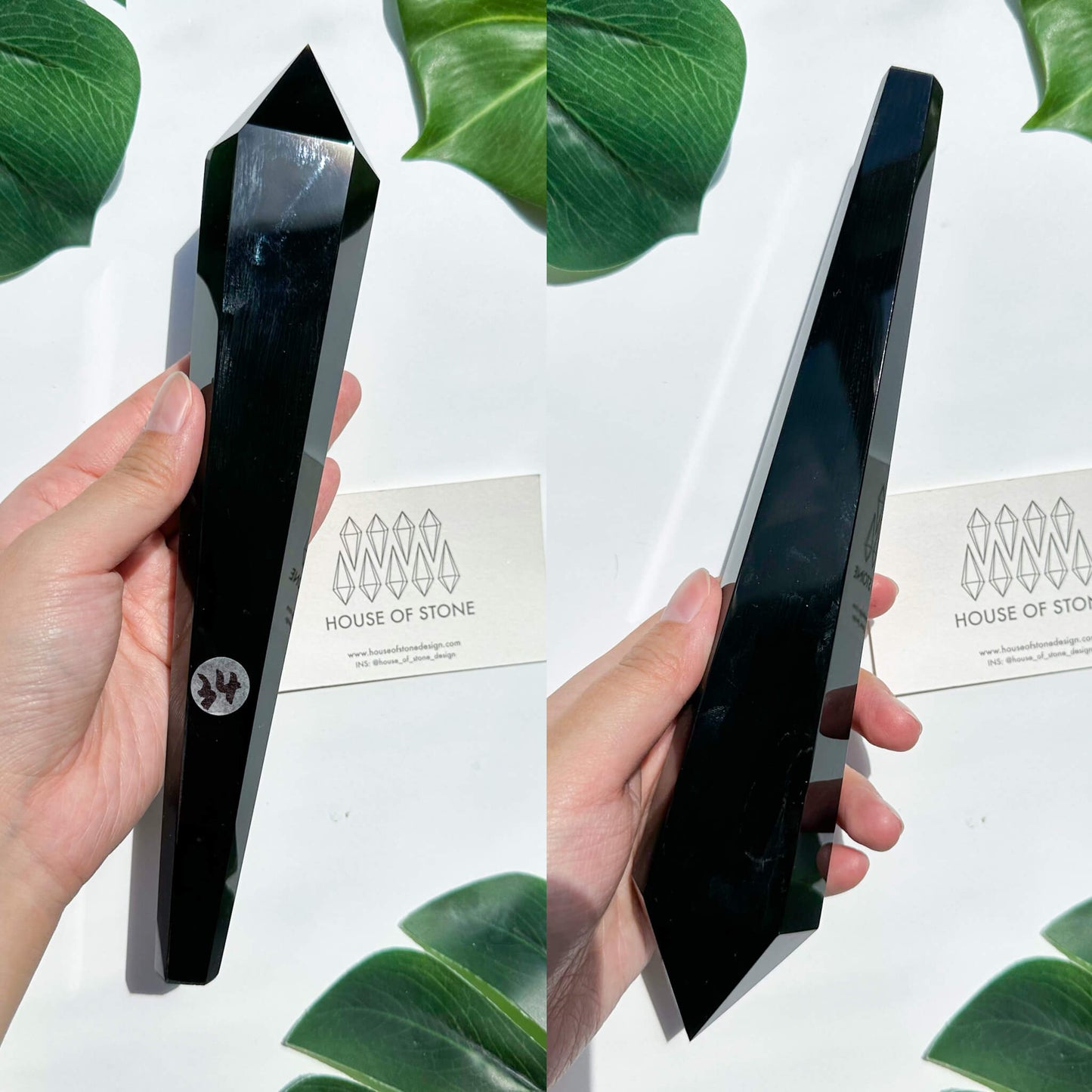 Natural Black Obsidian Wand/High Quality Black Obsidian Point Wand/Crystal Gemstone Obsidian Wand Handle/Obsidian Stem/Root Chakra Healing/AAA