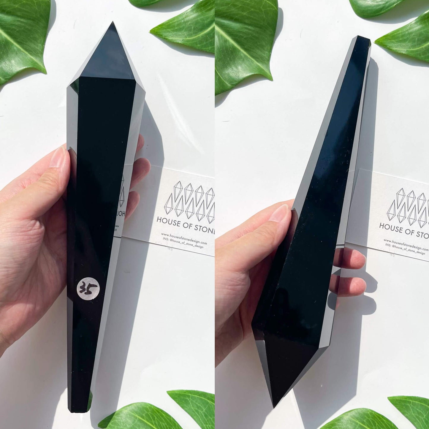 Natural Black Obsidian Wand/High Quality Black Obsidian Point Wand/Crystal Gemstone Obsidian Wand Handle/Obsidian Stem/Root Chakra Healing/AAA