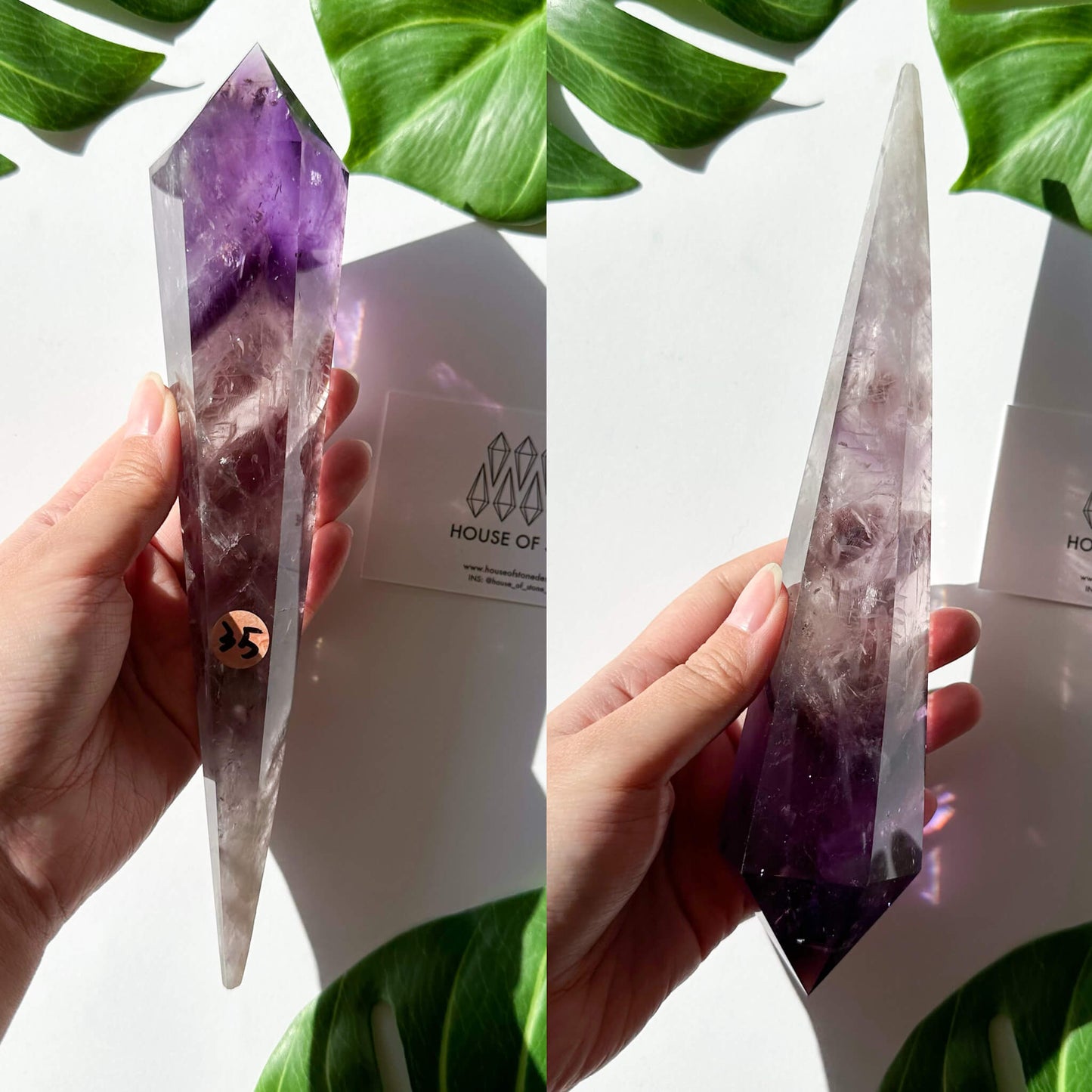 Amethyst Wand/Natural Amethyst Point Wand/High Quality Amethyst Rainbow Crystal Point Wand/Amethyst Handle/Amethyst Stem/Meditation Tool/AAA