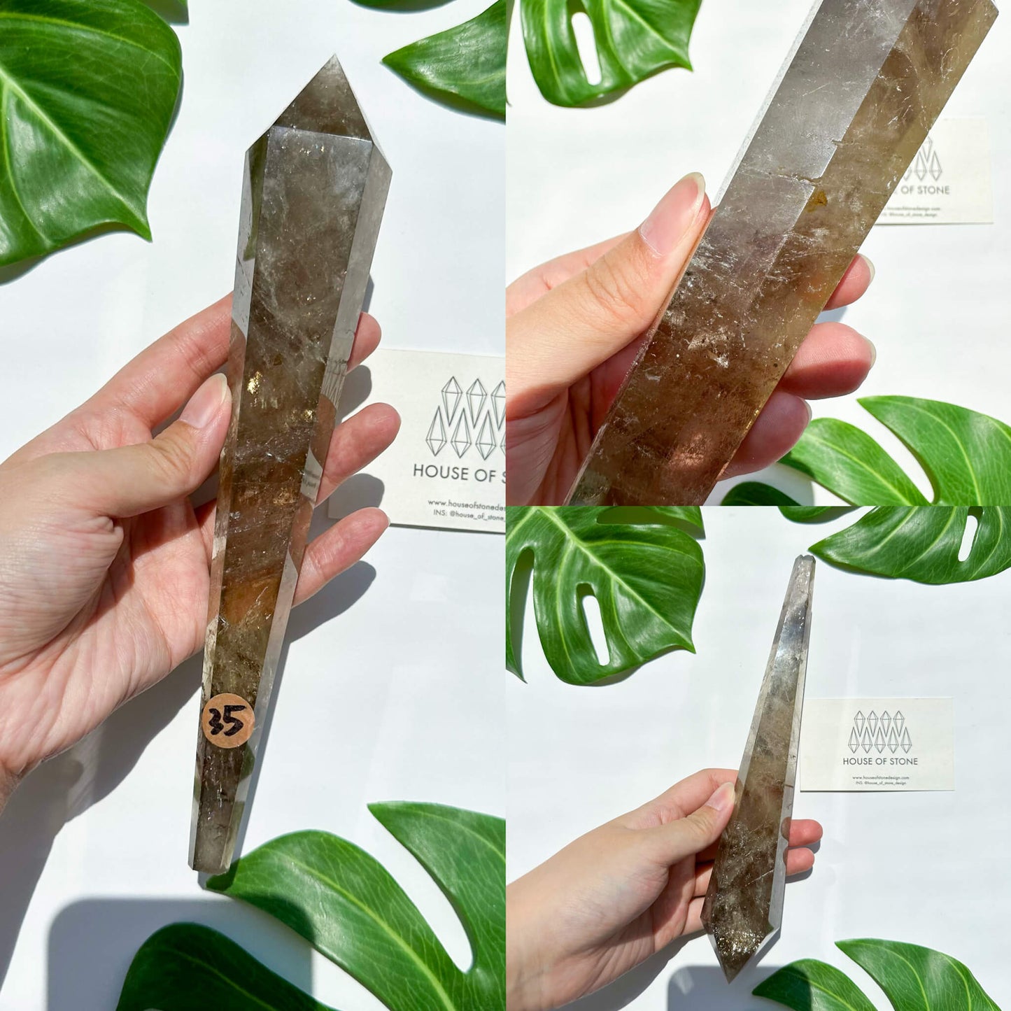 Natural Smoky Quartz Wand/Smoky Quartz Crystal Point Wand/Smoky Quartz Wand/Smoky Quartz Stem/Crystal Handle/Wedding Bouquet Handle/Root Chakra Healing/AAA