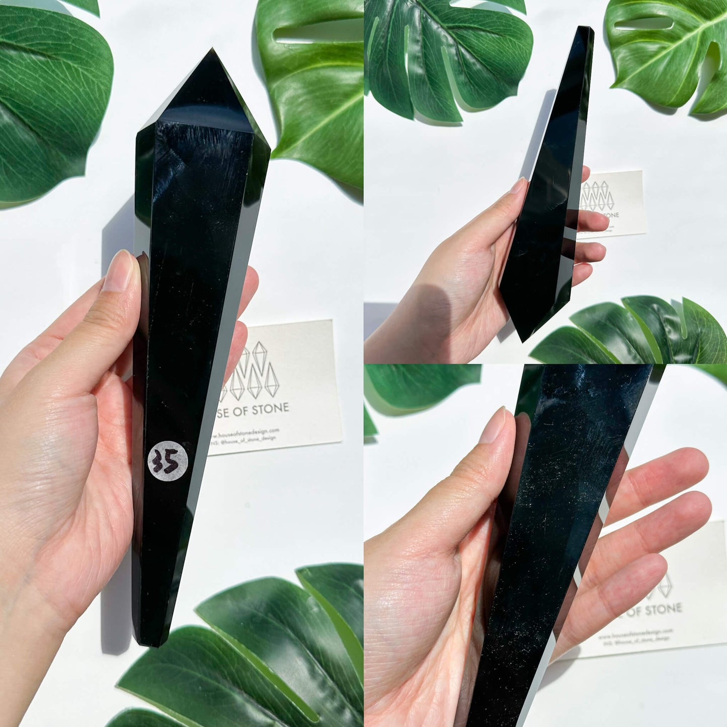 Natural Black Obsidian Wand/High Quality Black Obsidian Point Wand/Crystal Gemstone Obsidian Wand Handle/Obsidian Stem/Root Chakra Healing/AAA
